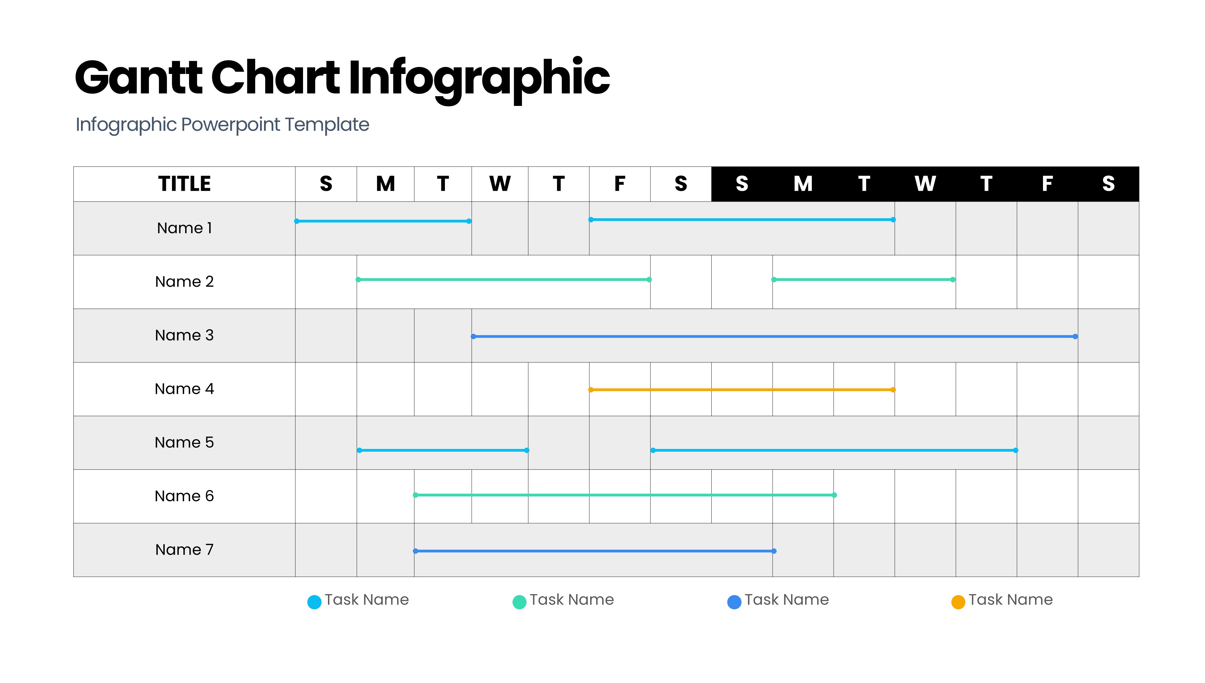 甘特图信息图示PPT模板