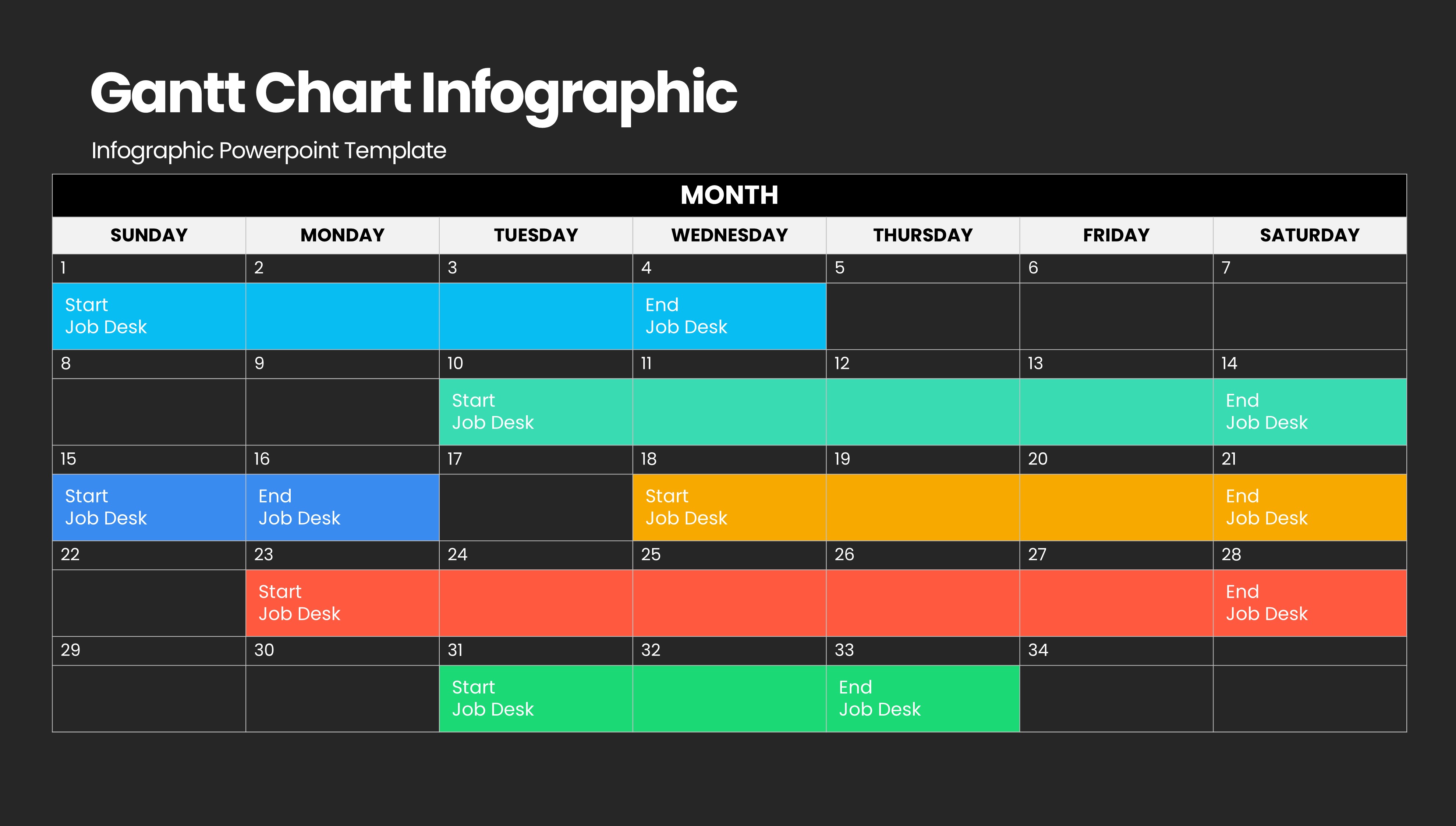 甘特图信息图示PPT模板