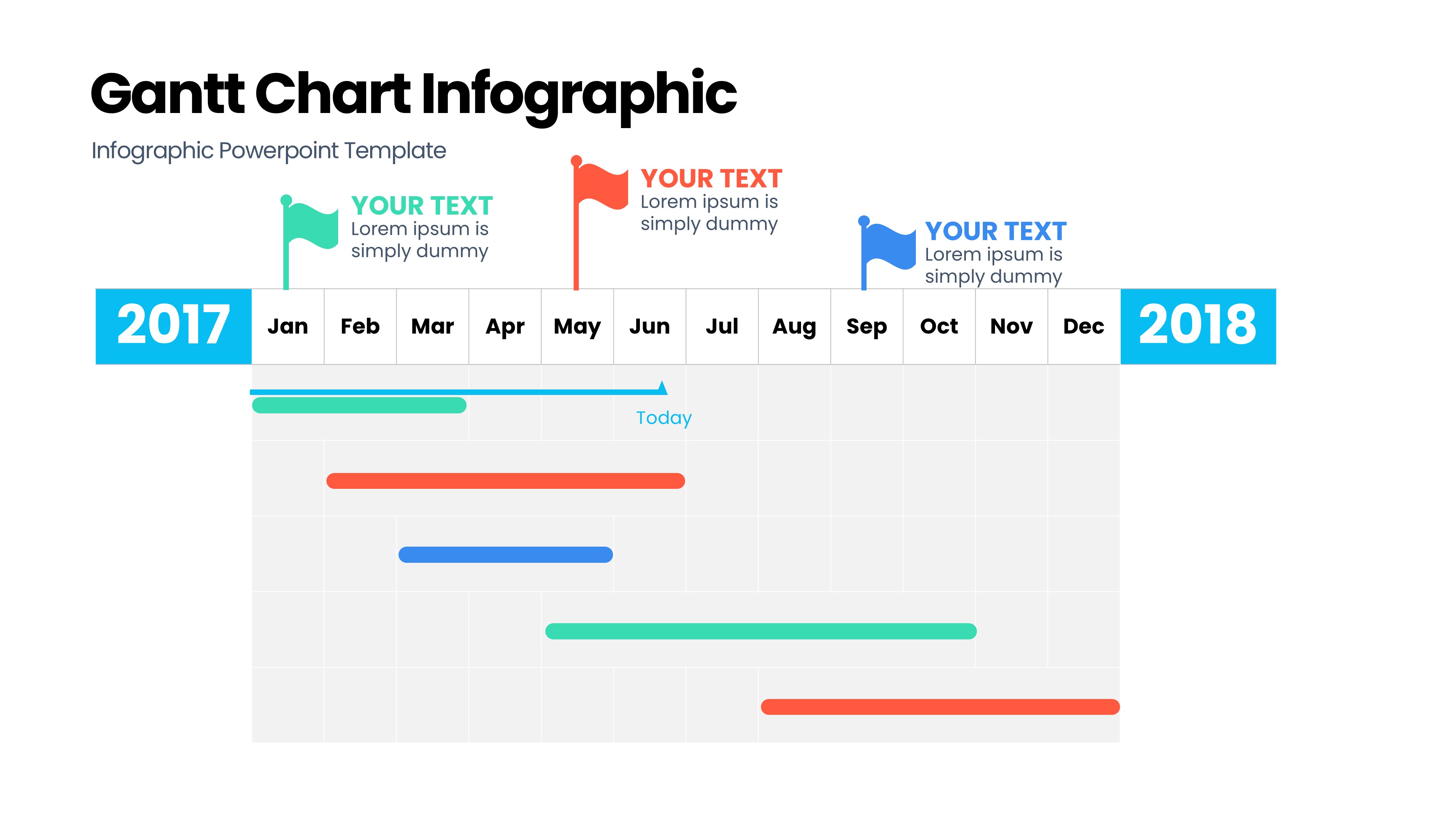 甘特图信息图示PPT模板