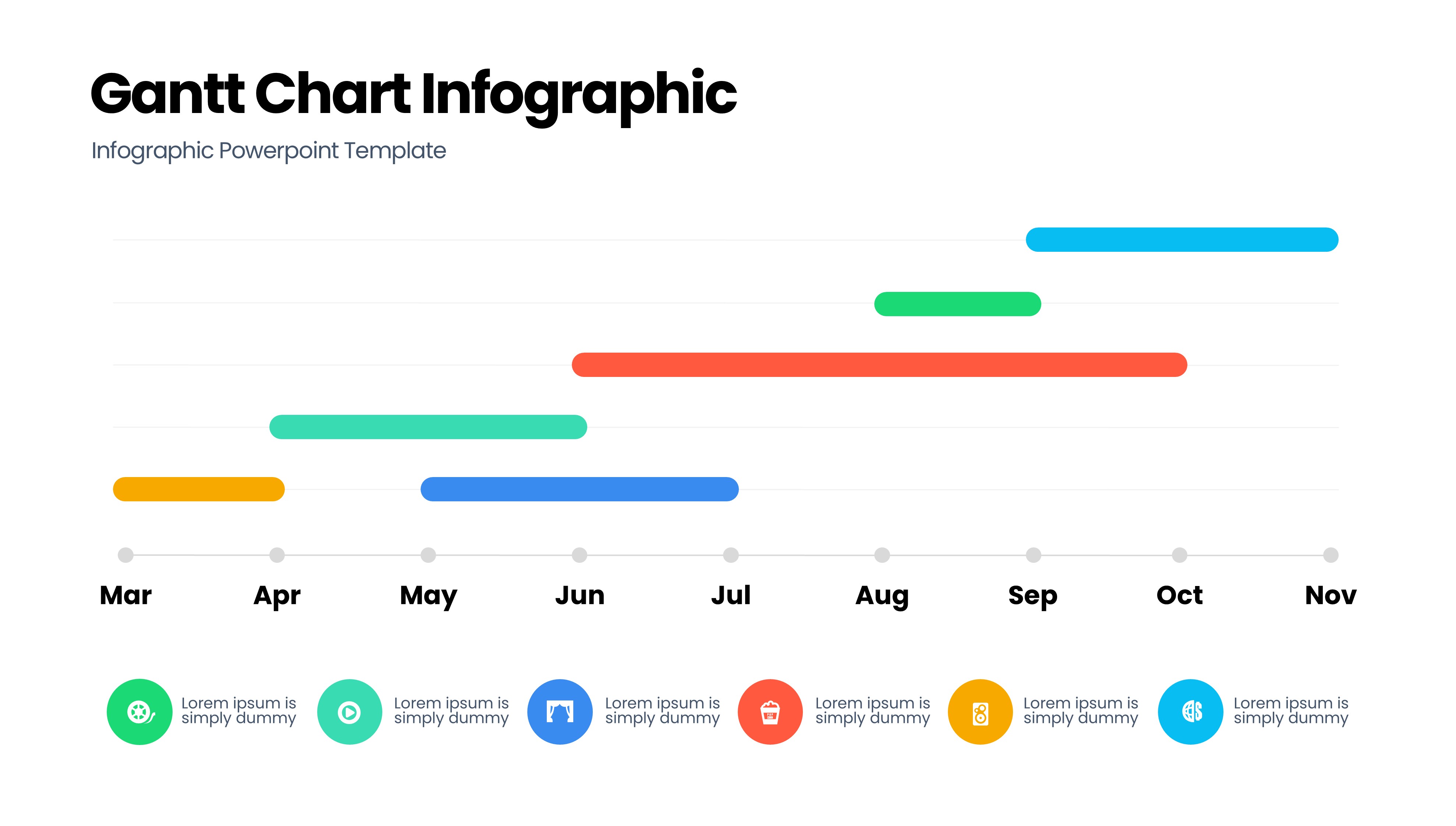 甘特图信息图示PPT模板