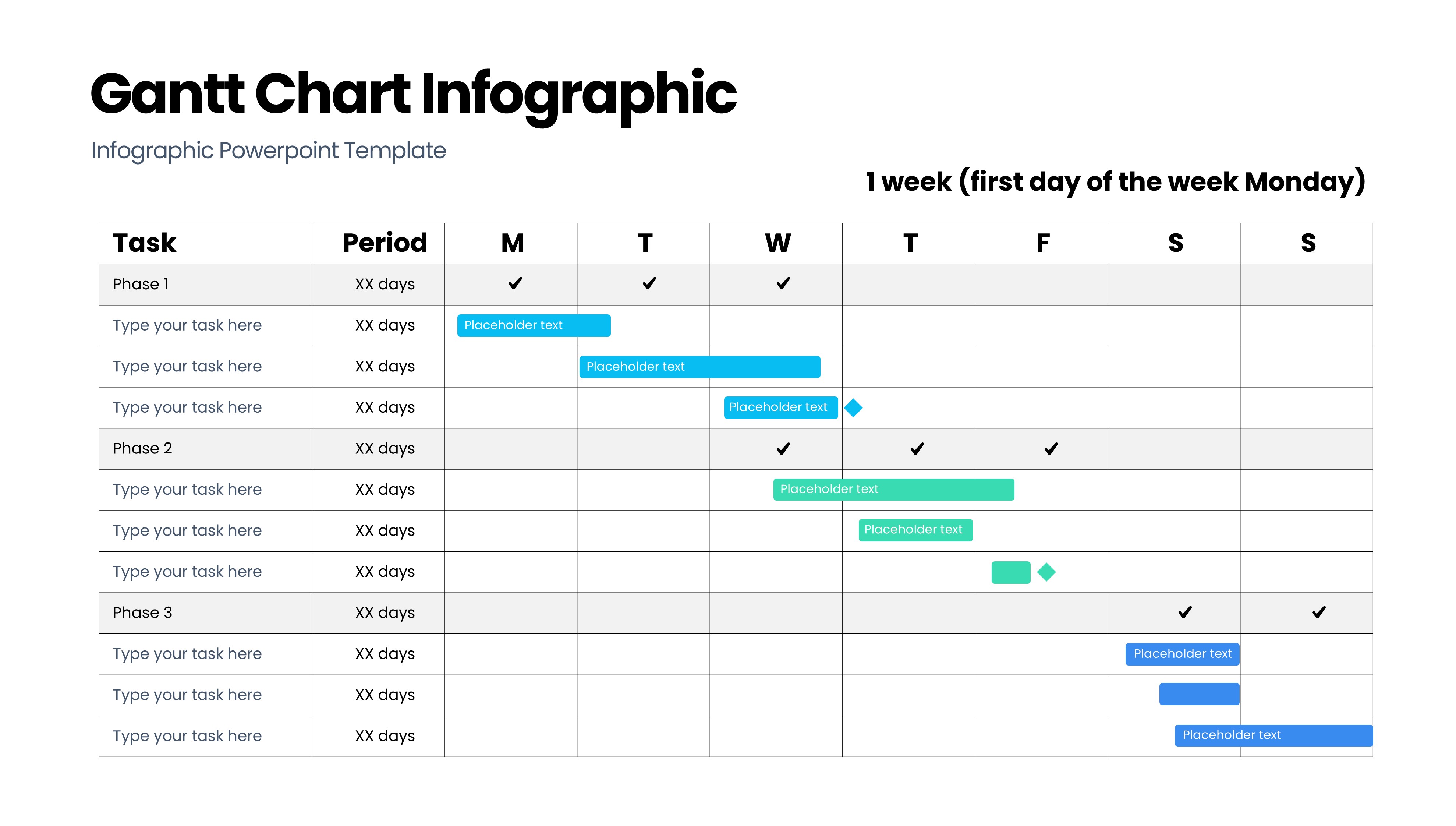 甘特图信息图示PPT模板