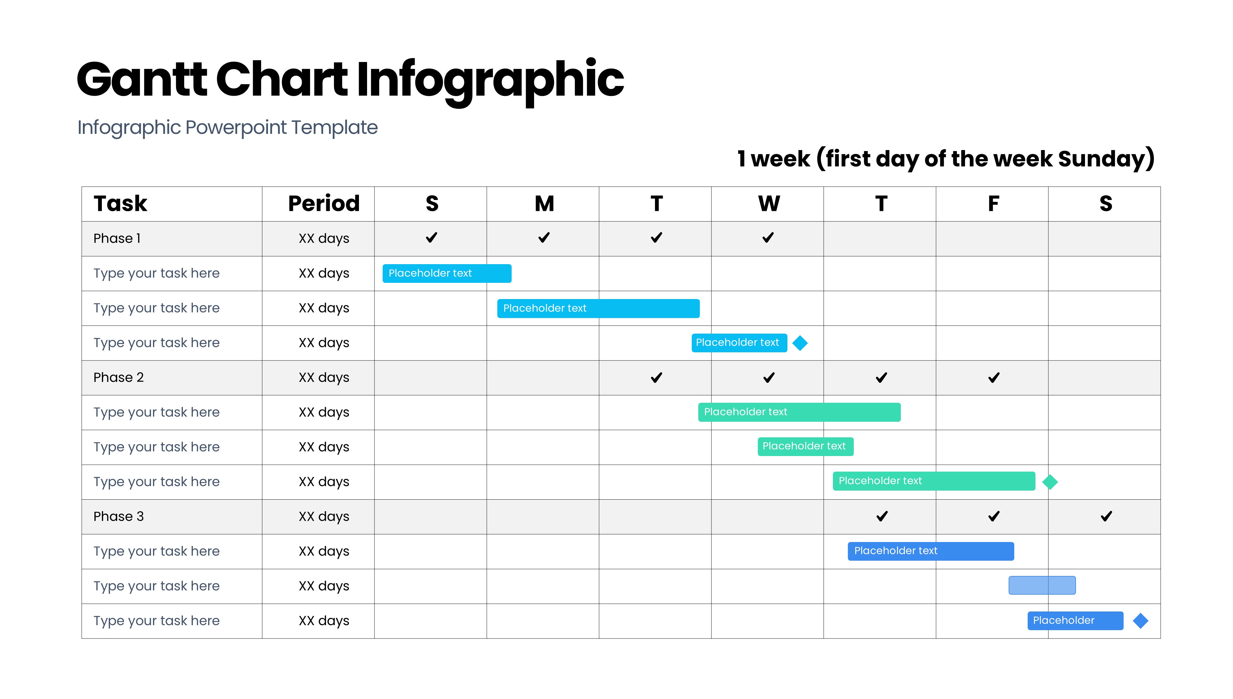 甘特图信息图示PPT模板