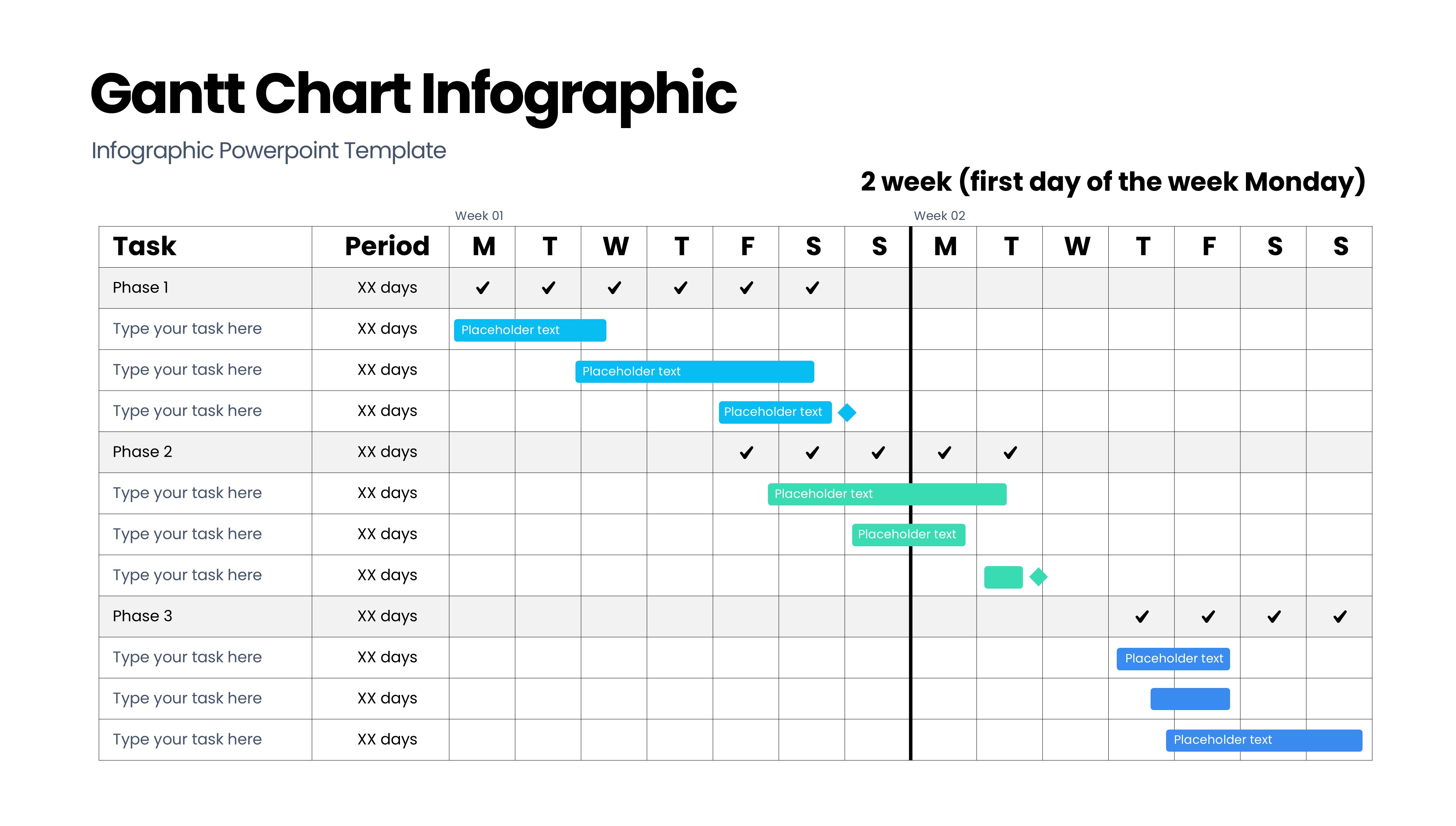 甘特图信息图示PPT模板