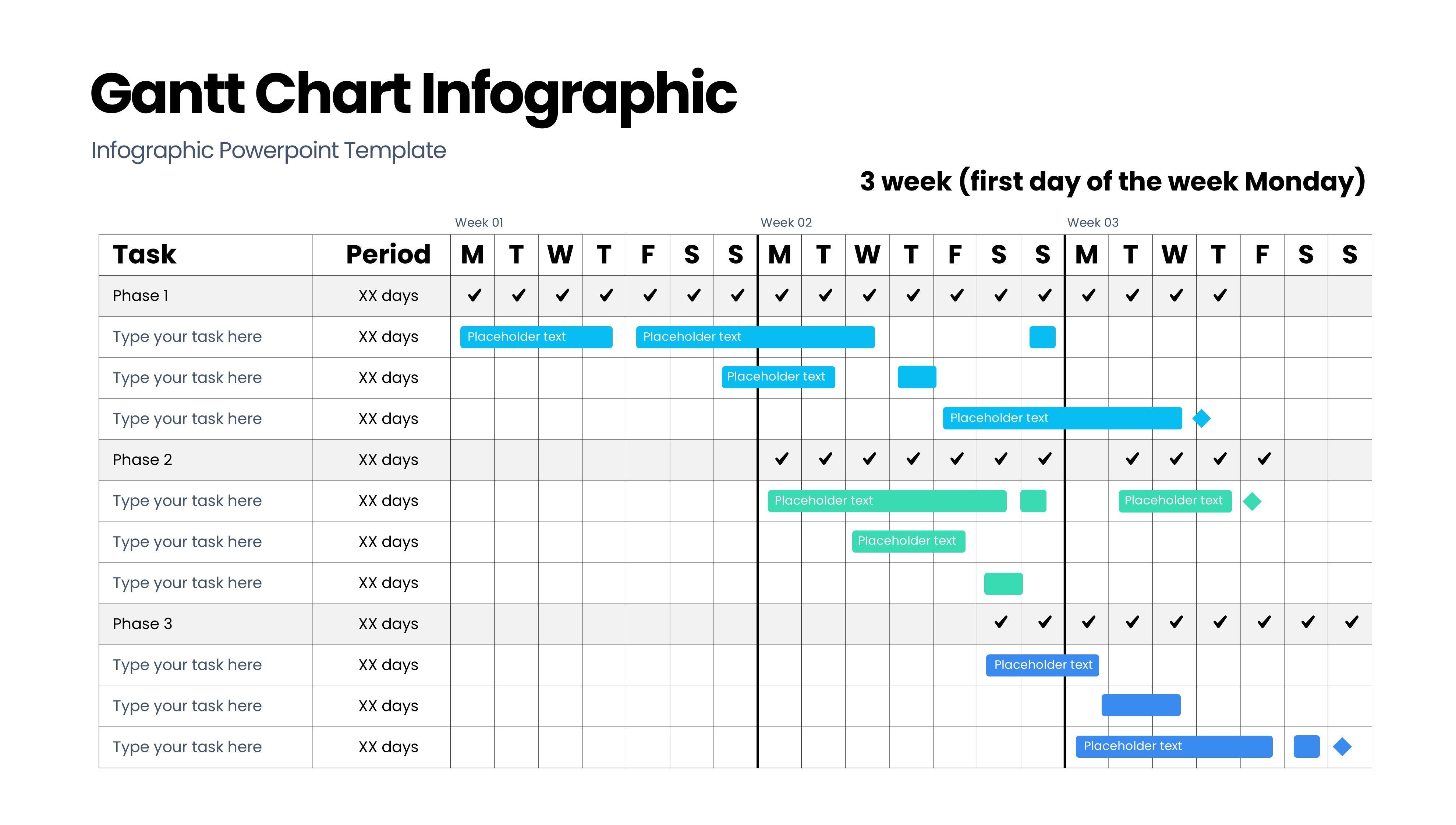 甘特图信息图示PPT模板
