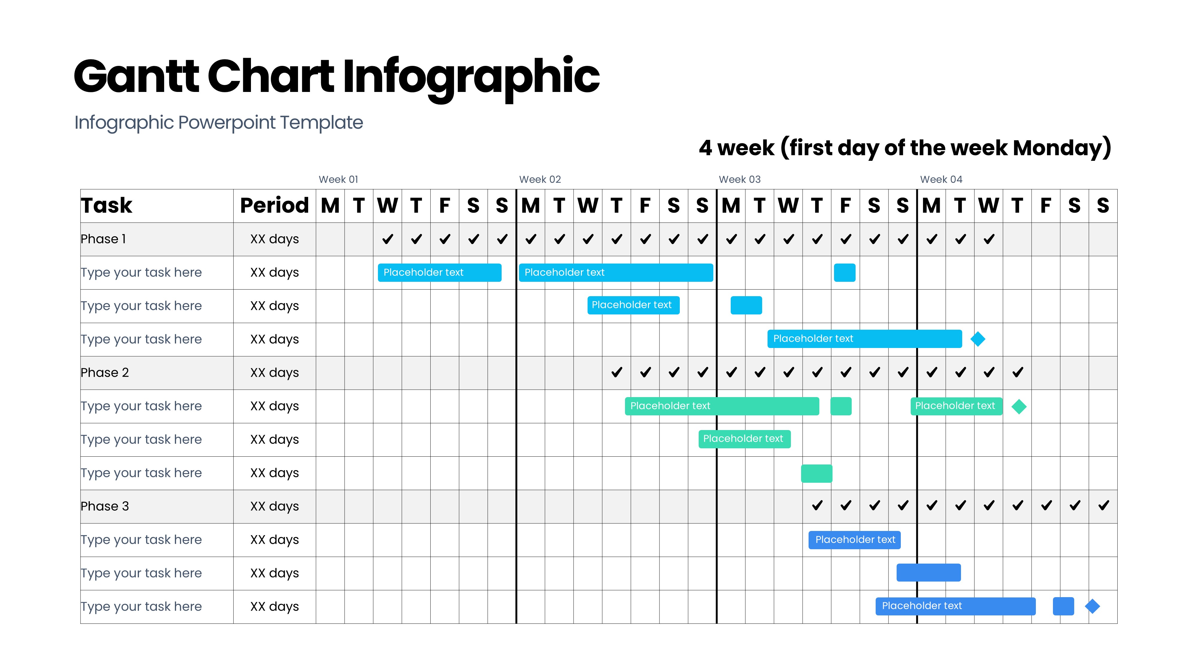 甘特图信息图示PPT模板