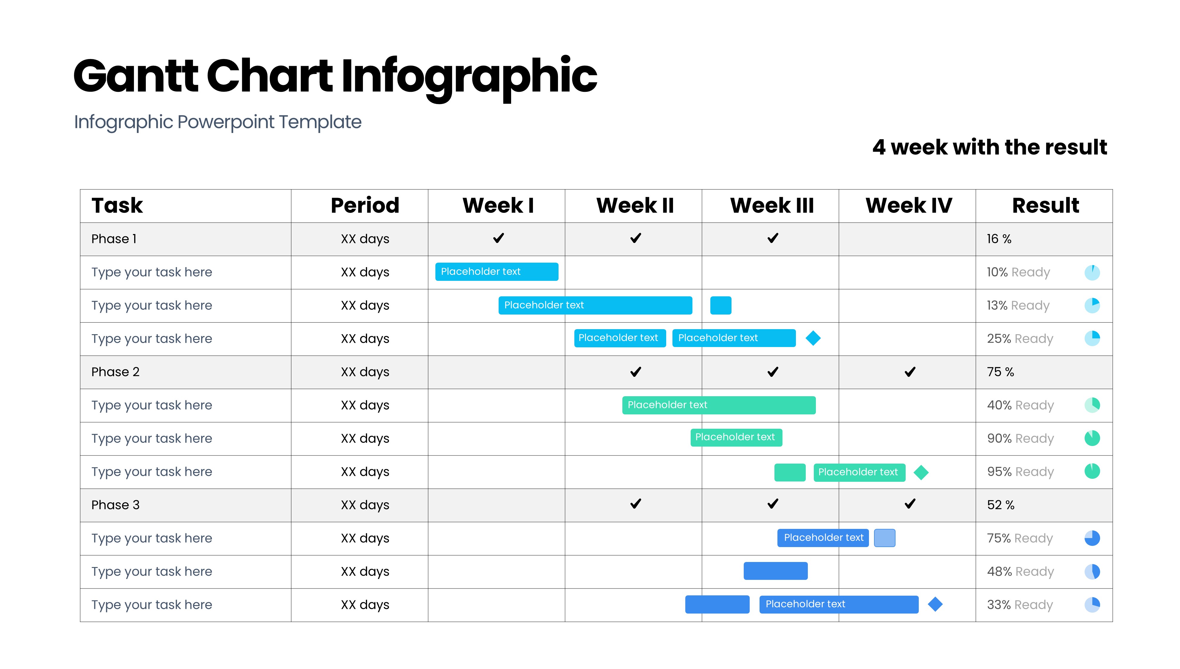 甘特图信息图示PPT模板