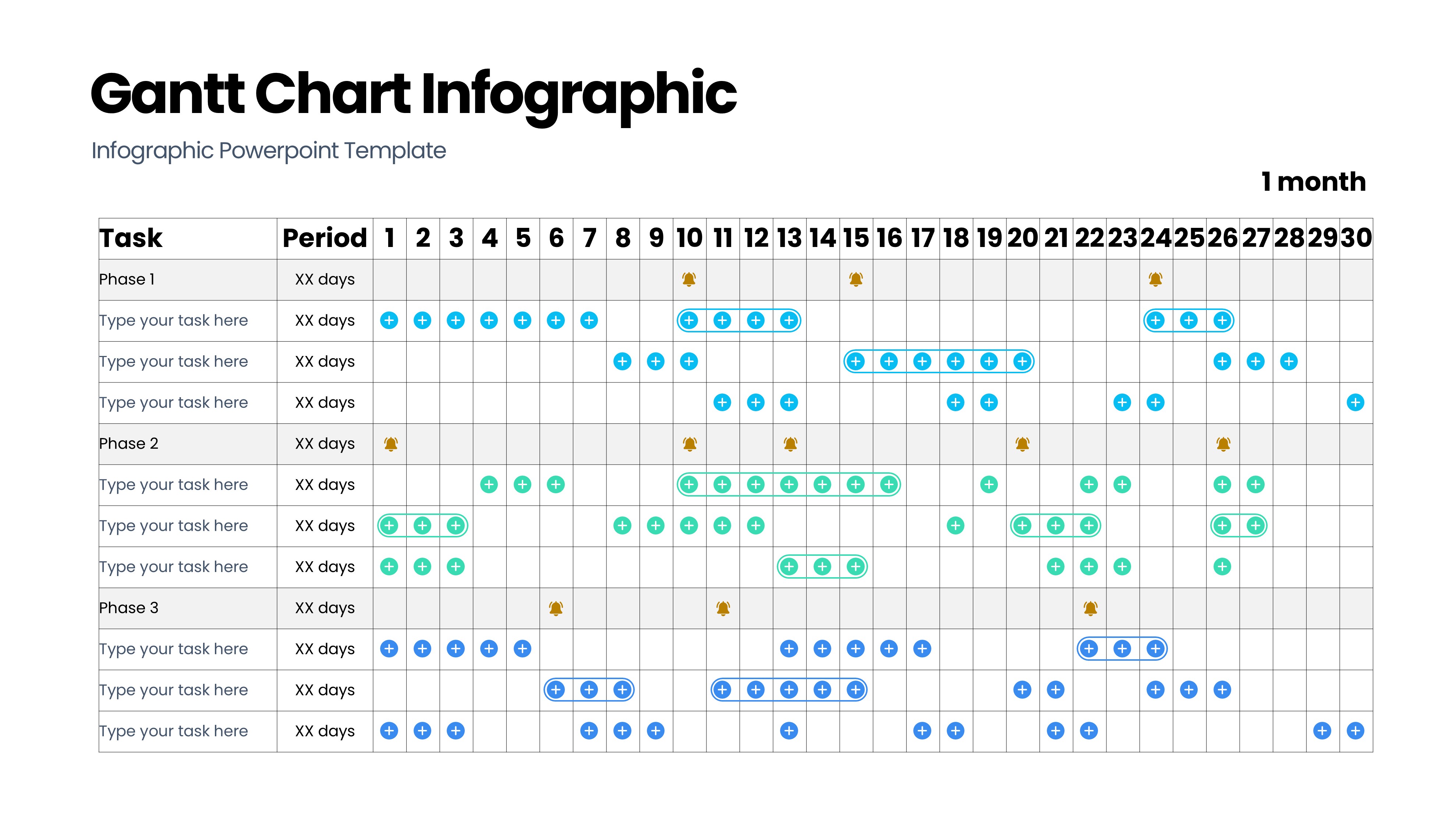 甘特图信息图示PPT模板