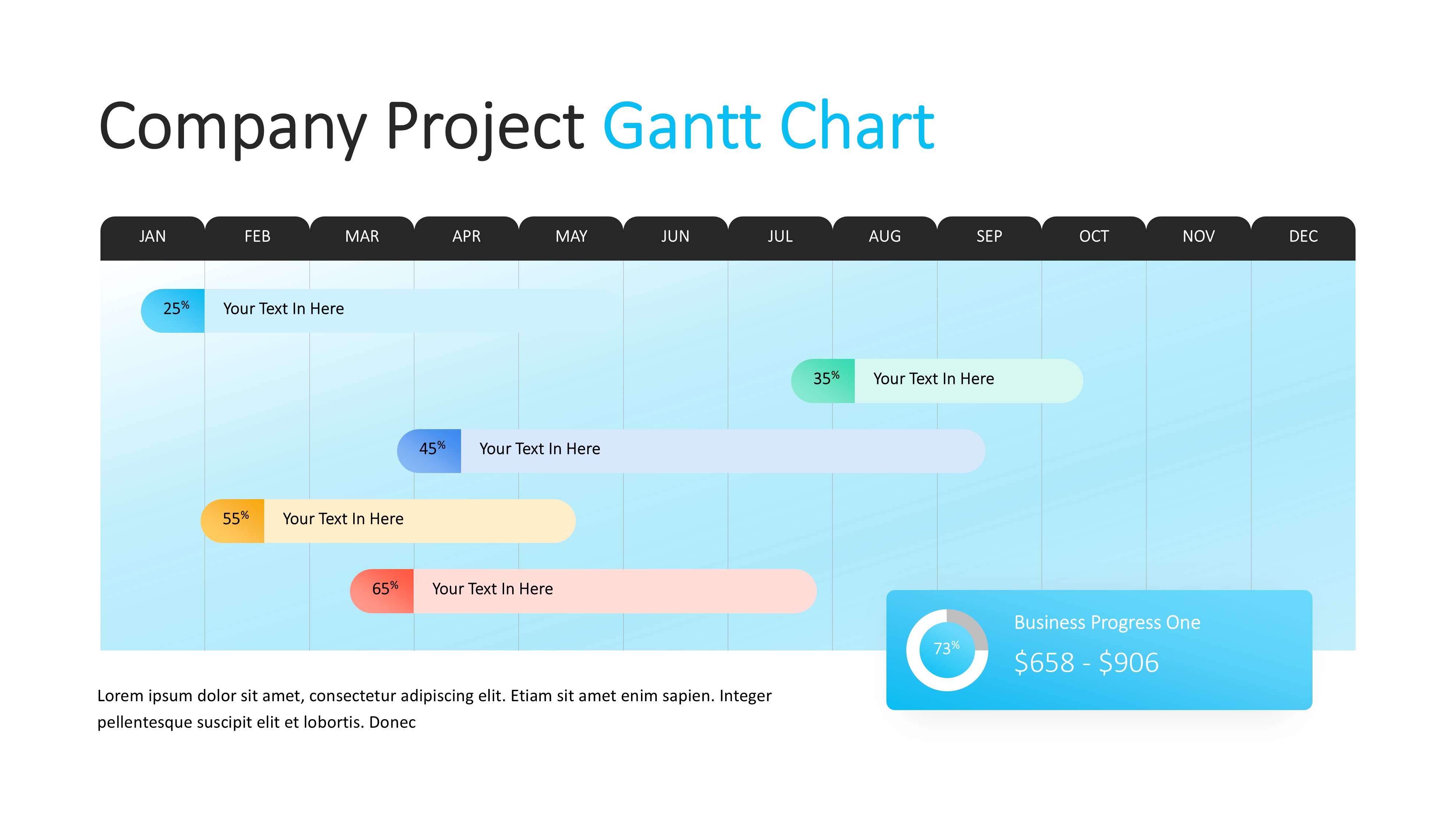 甘特图信息图示PPT模板