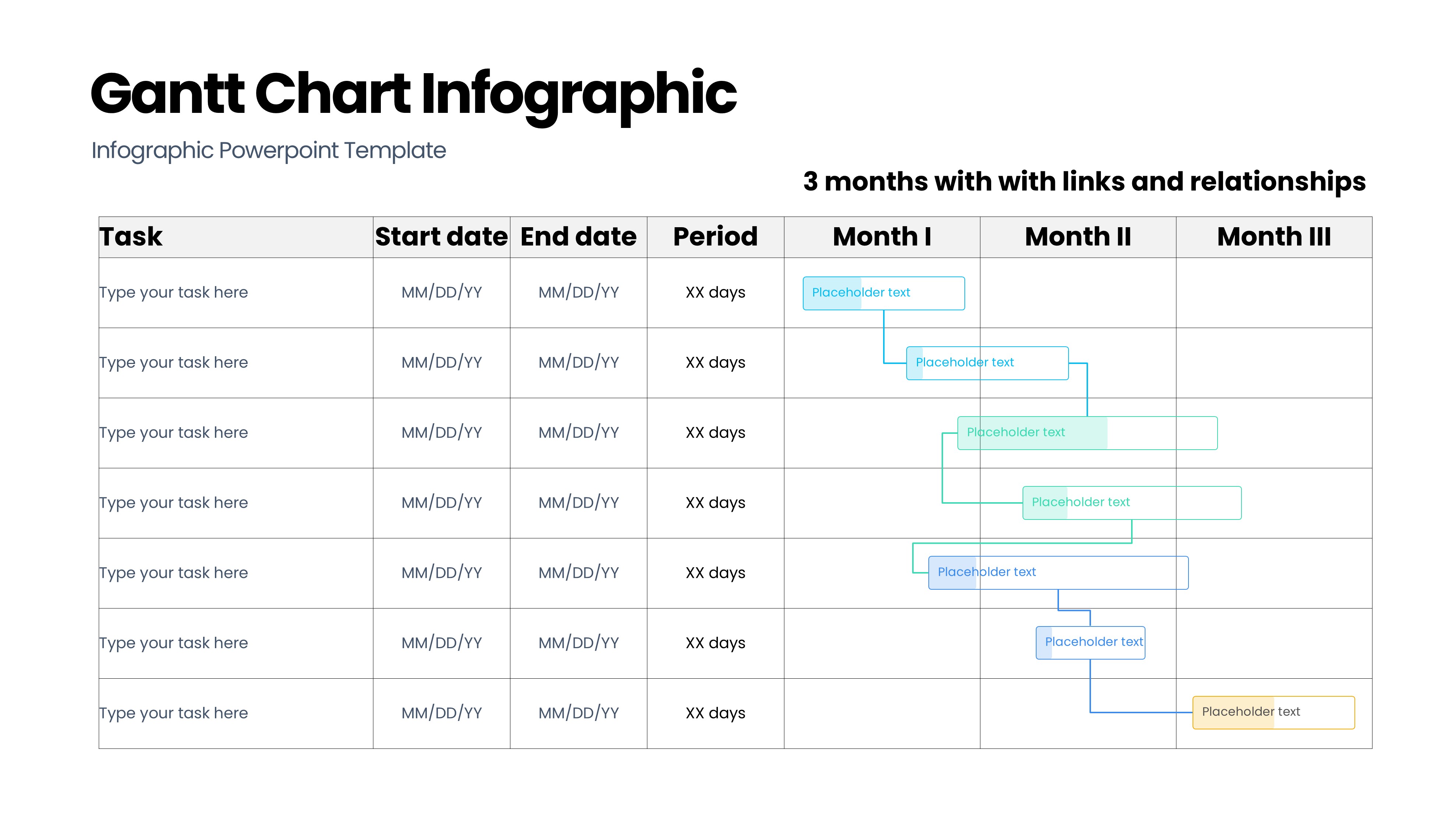 甘特图信息图示PPT模板