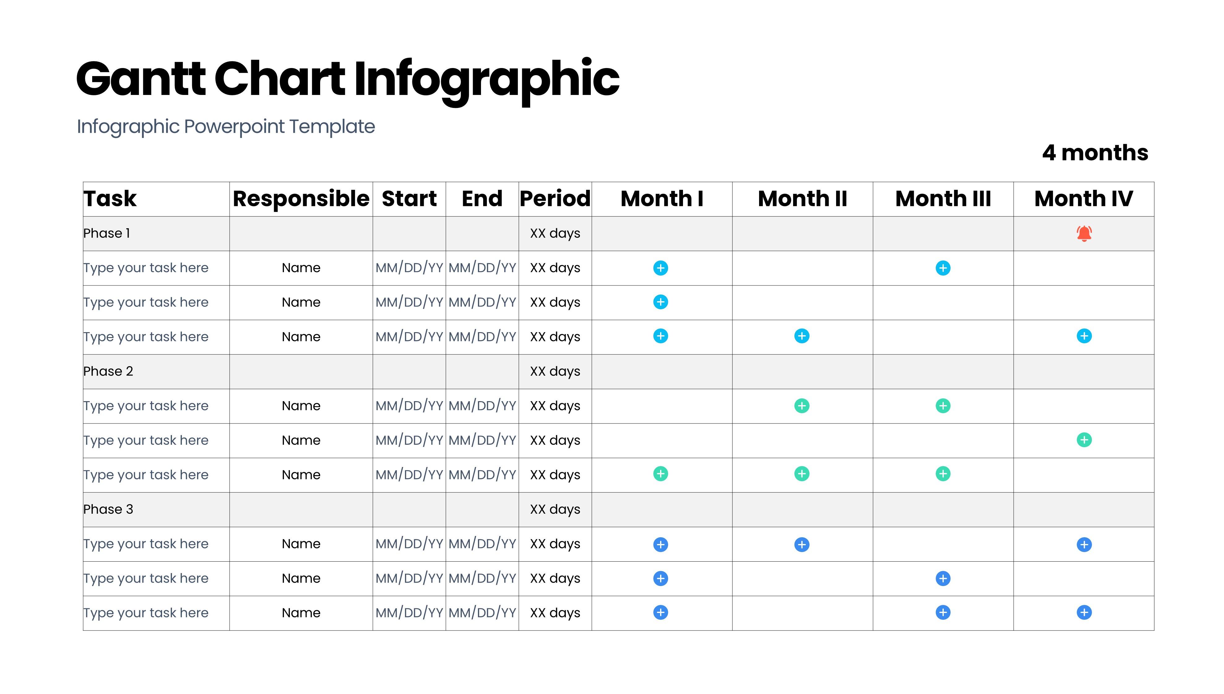 甘特图信息图示PPT模板