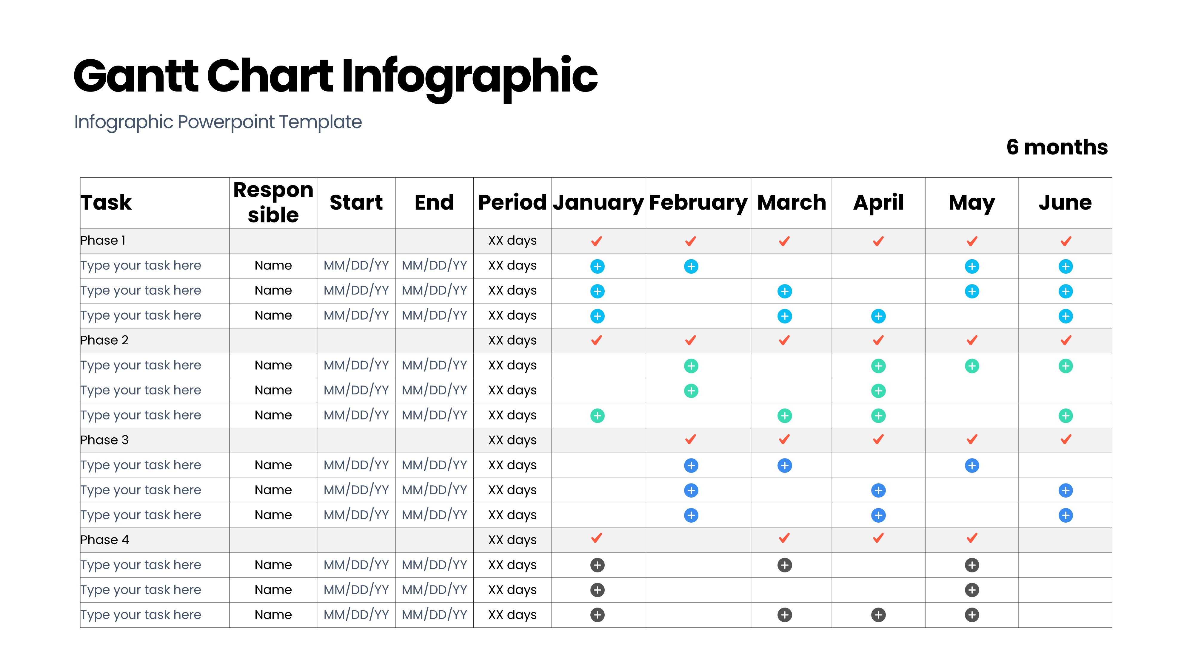 甘特图信息图示PPT模板