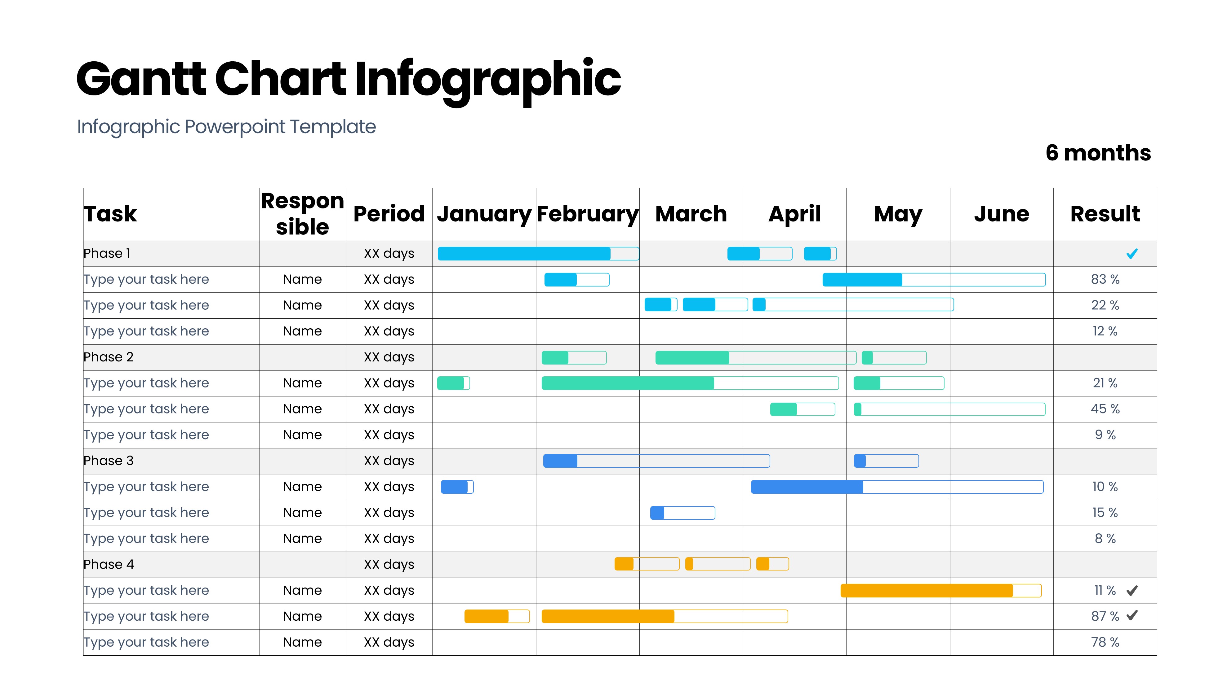 甘特图信息图示PPT模板