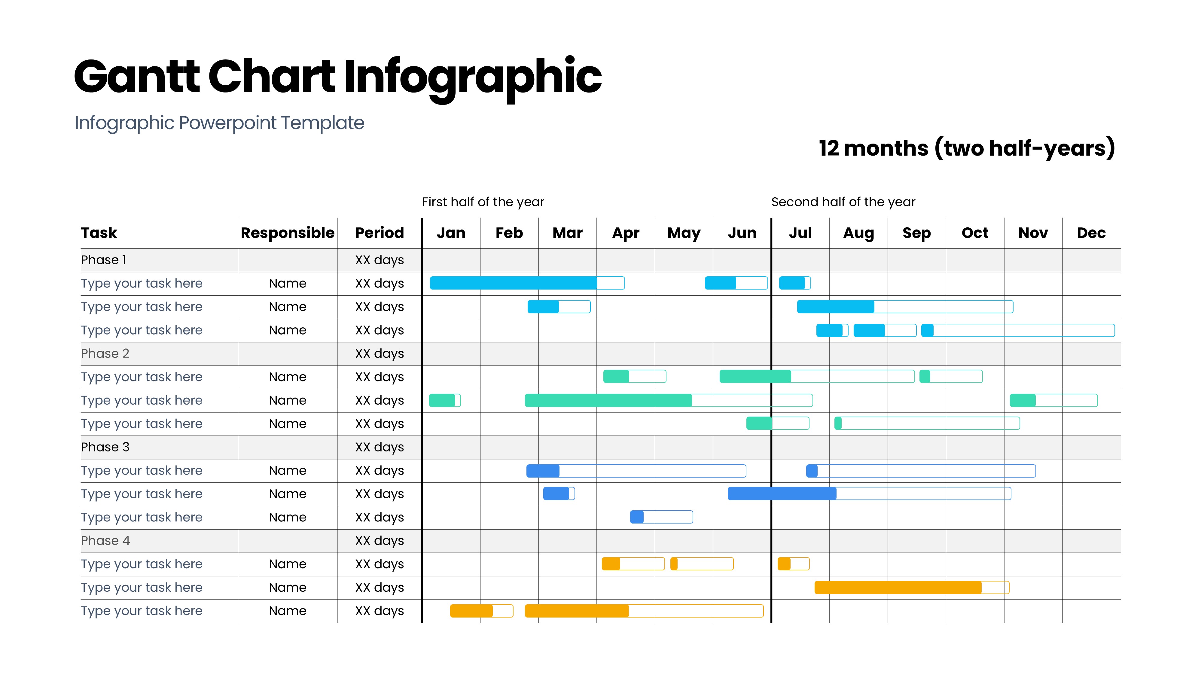 甘特图信息图示PPT模板