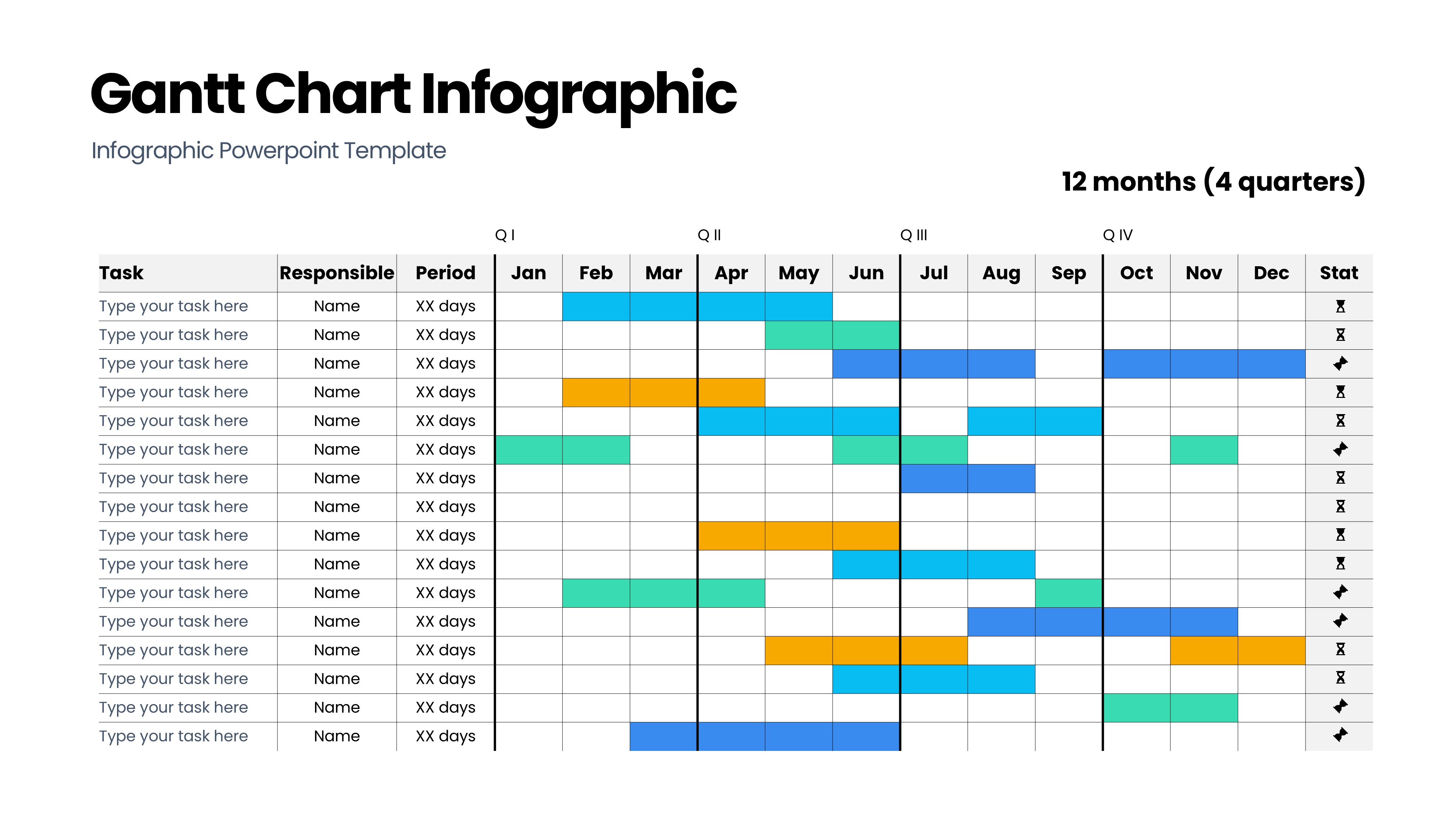 甘特图信息图示PPT模板