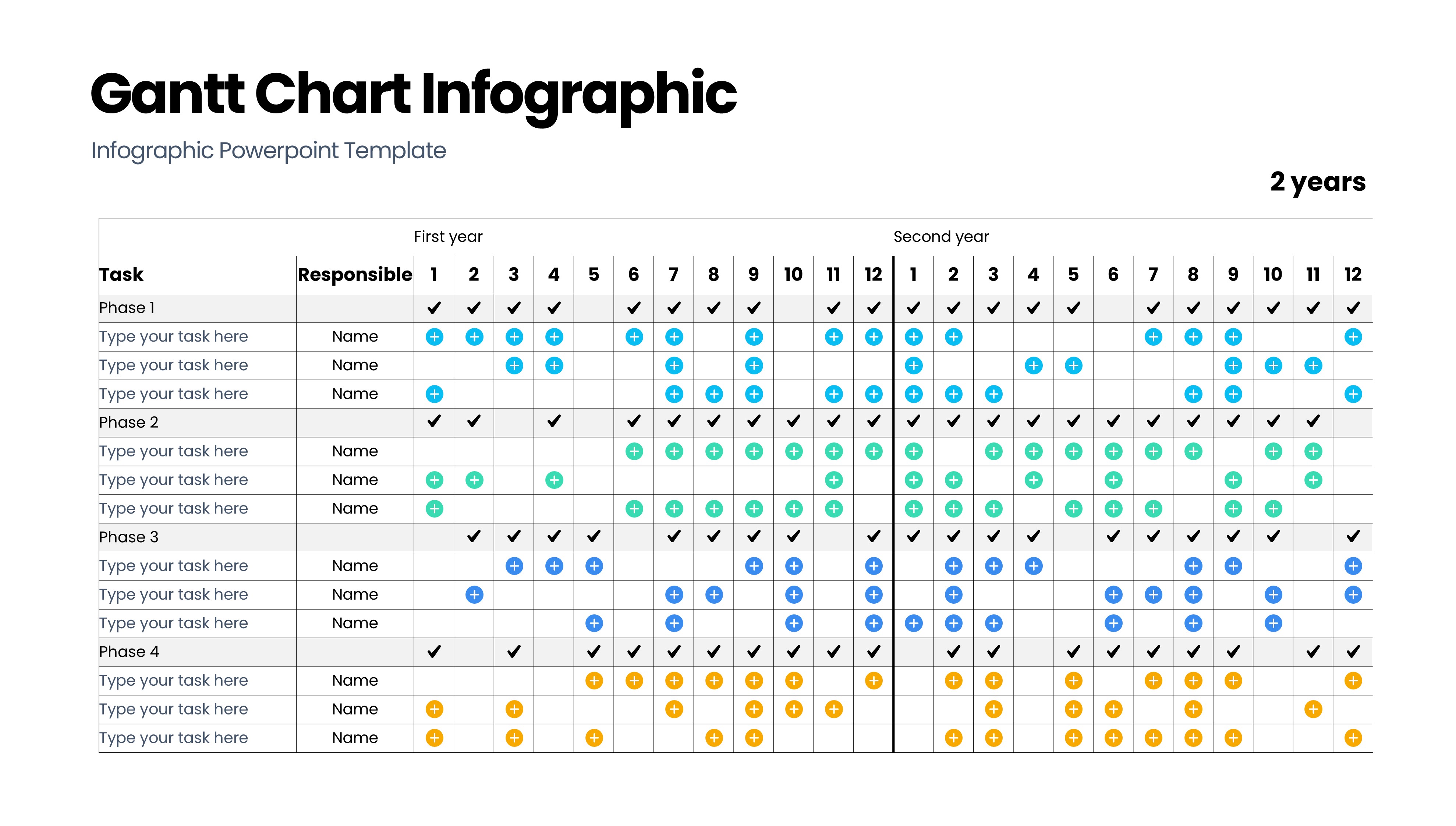 甘特图信息图示PPT模板