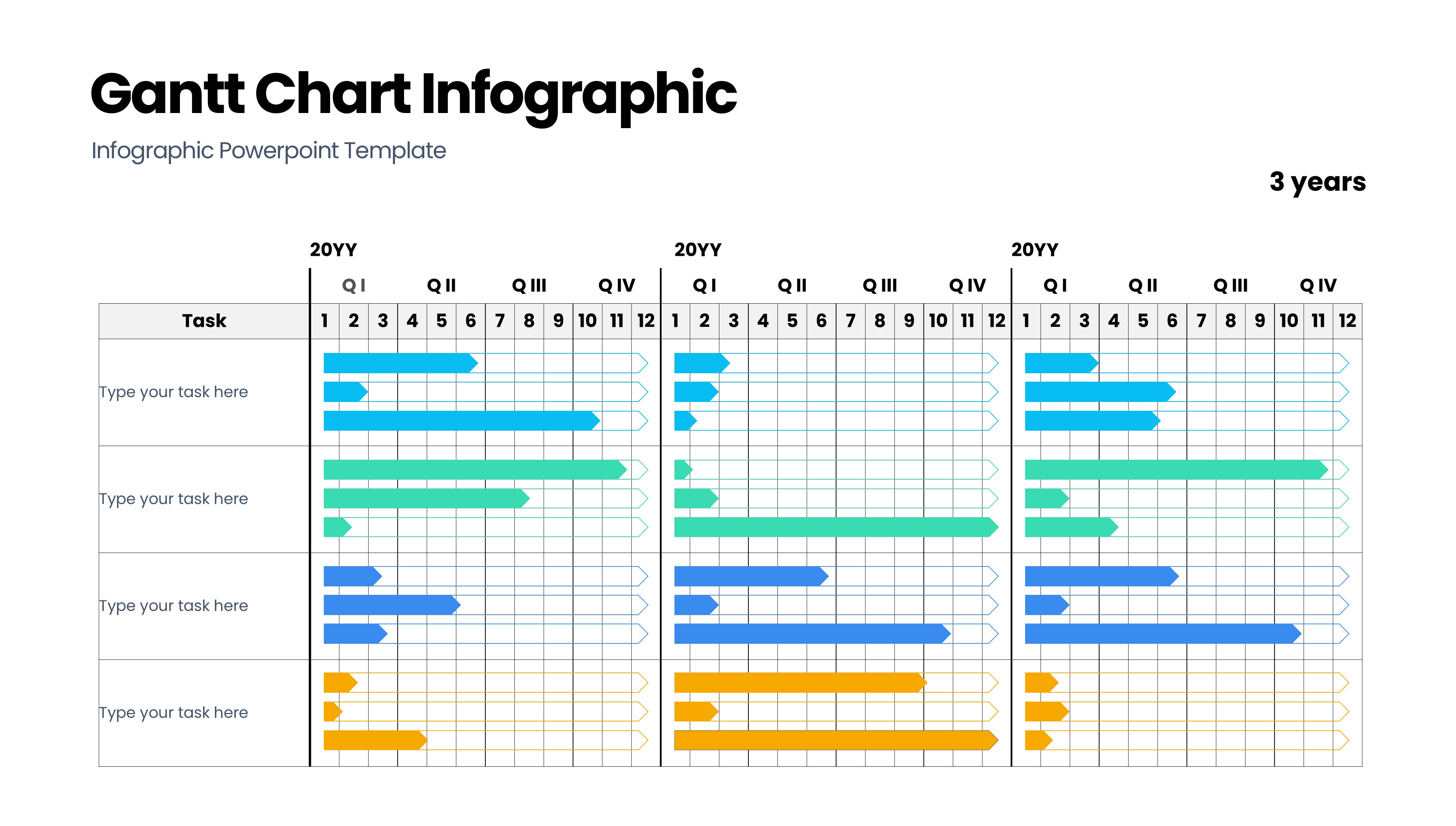 甘特图信息图示PPT模板