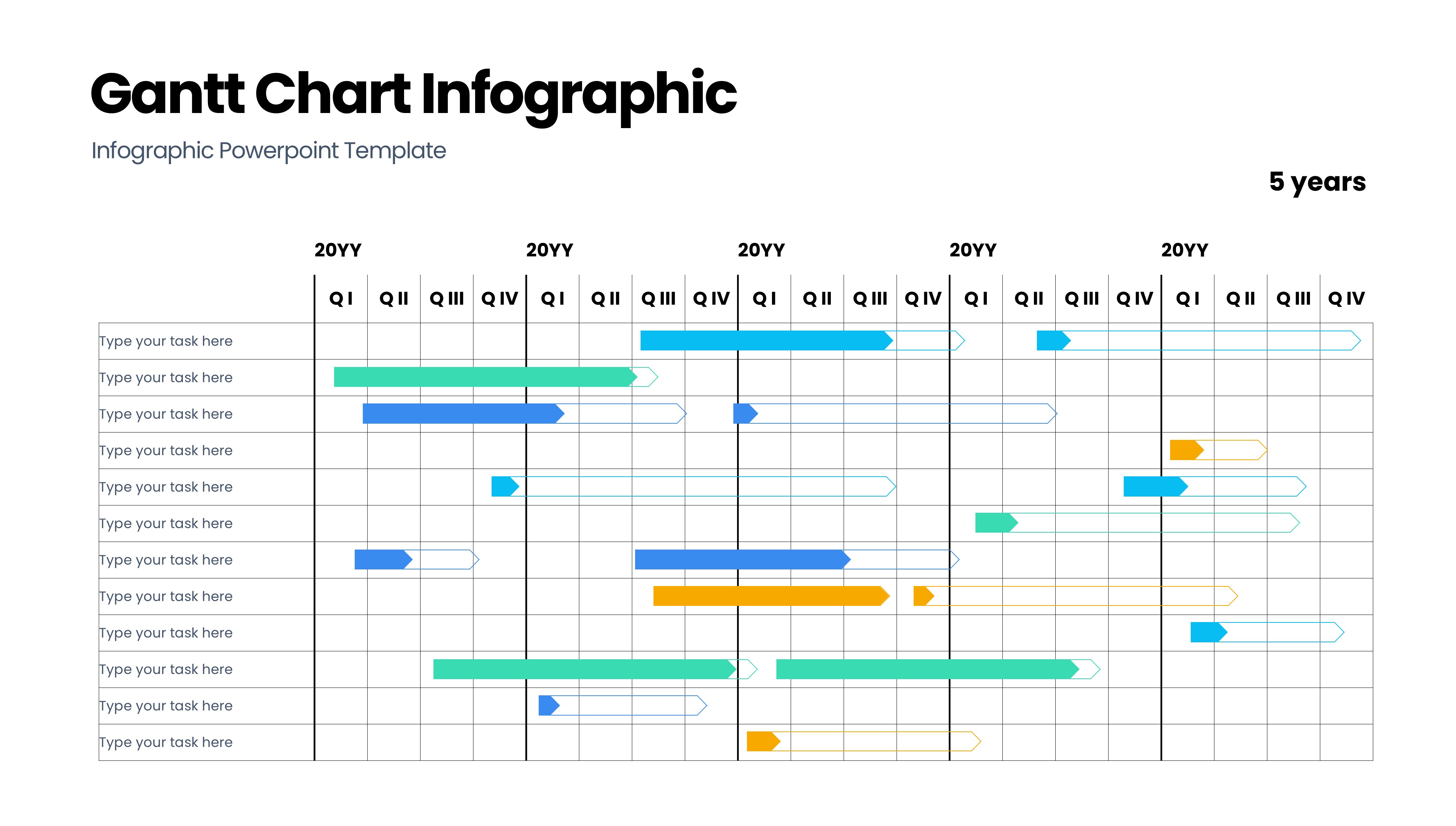甘特图信息图示PPT模板