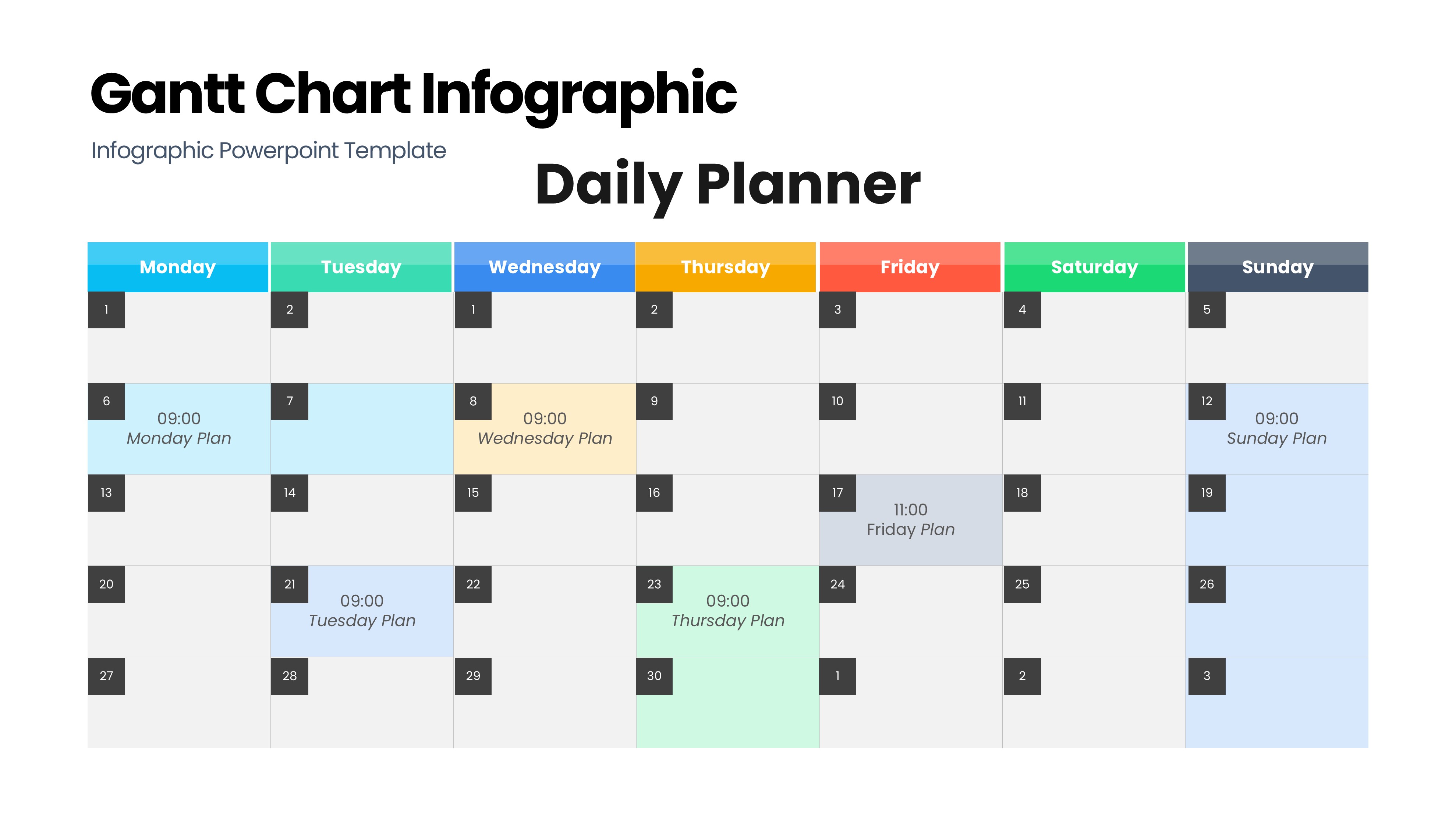 甘特图信息图示PPT模板