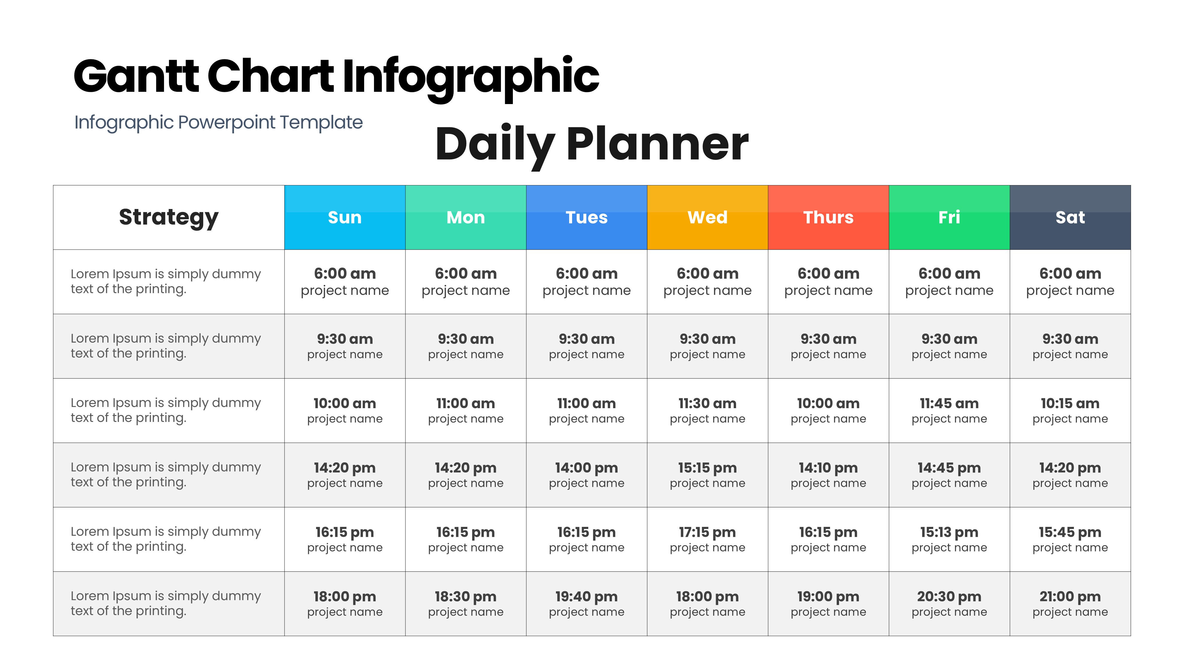 甘特图信息图示PPT模板