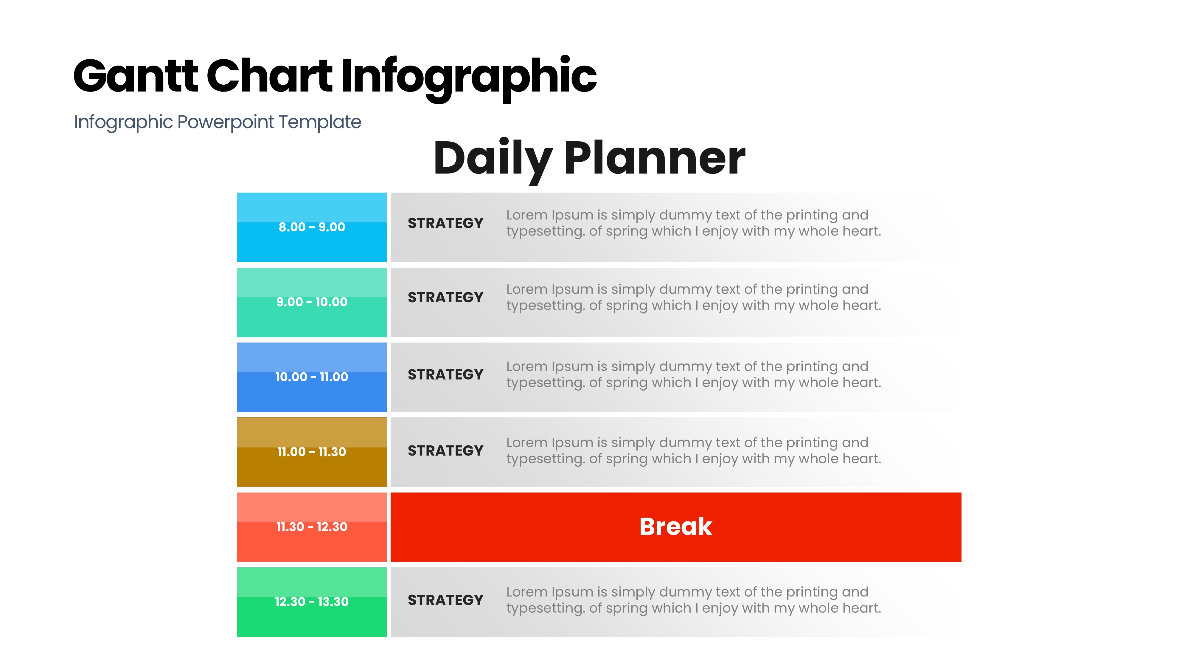 甘特图信息图示PPT模板
