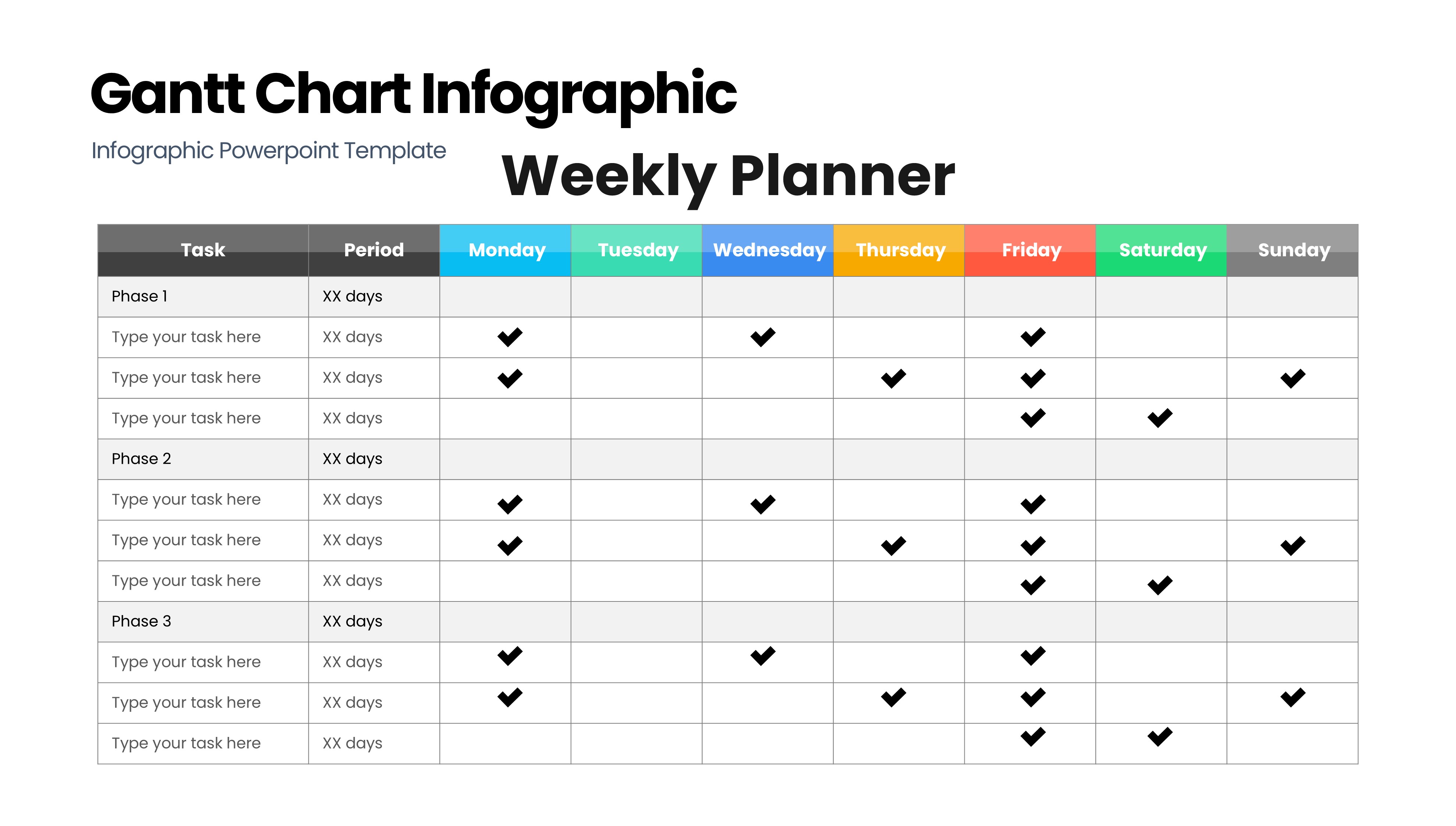 甘特图信息图示PPT模板