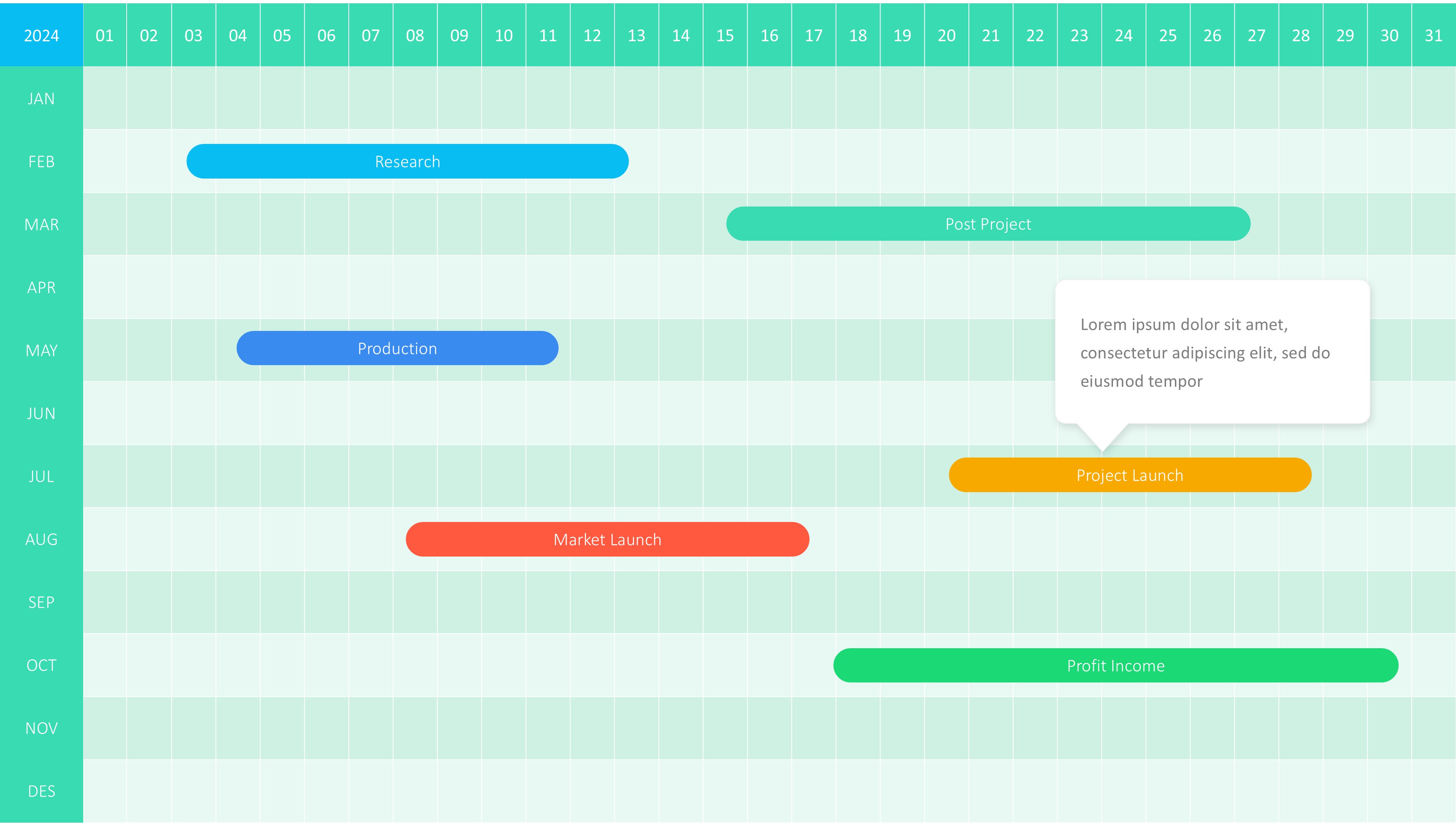 甘特图信息图示PPT模板