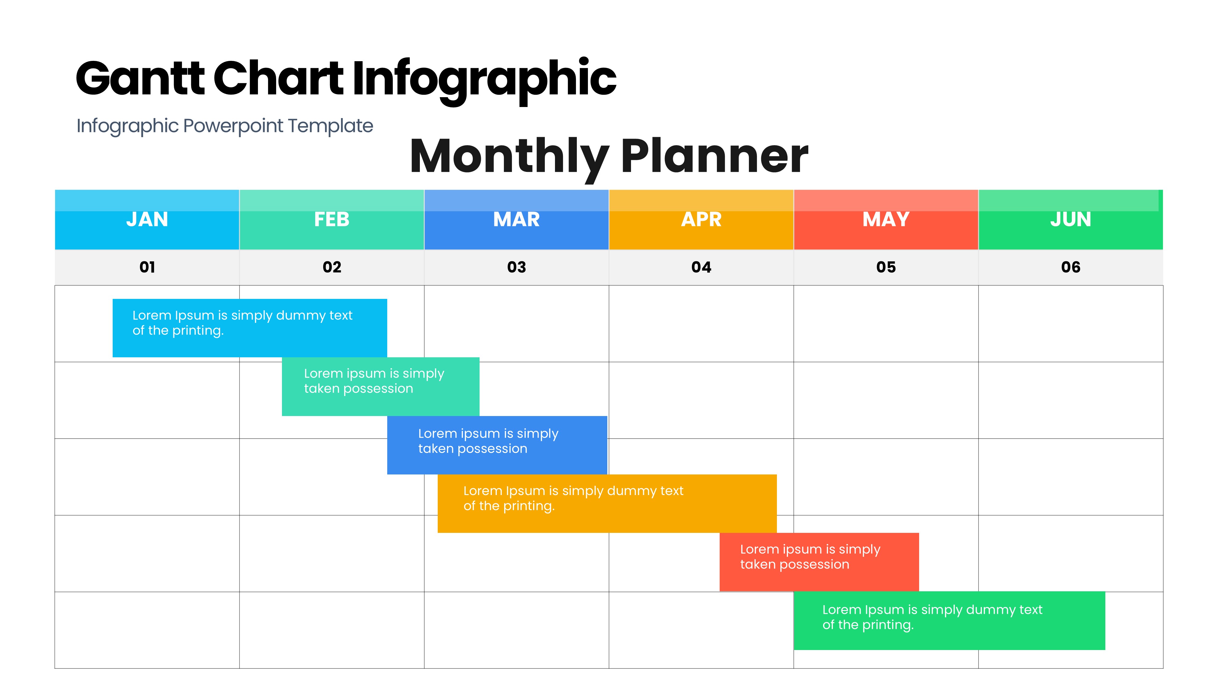 甘特图信息图示PPT模板
