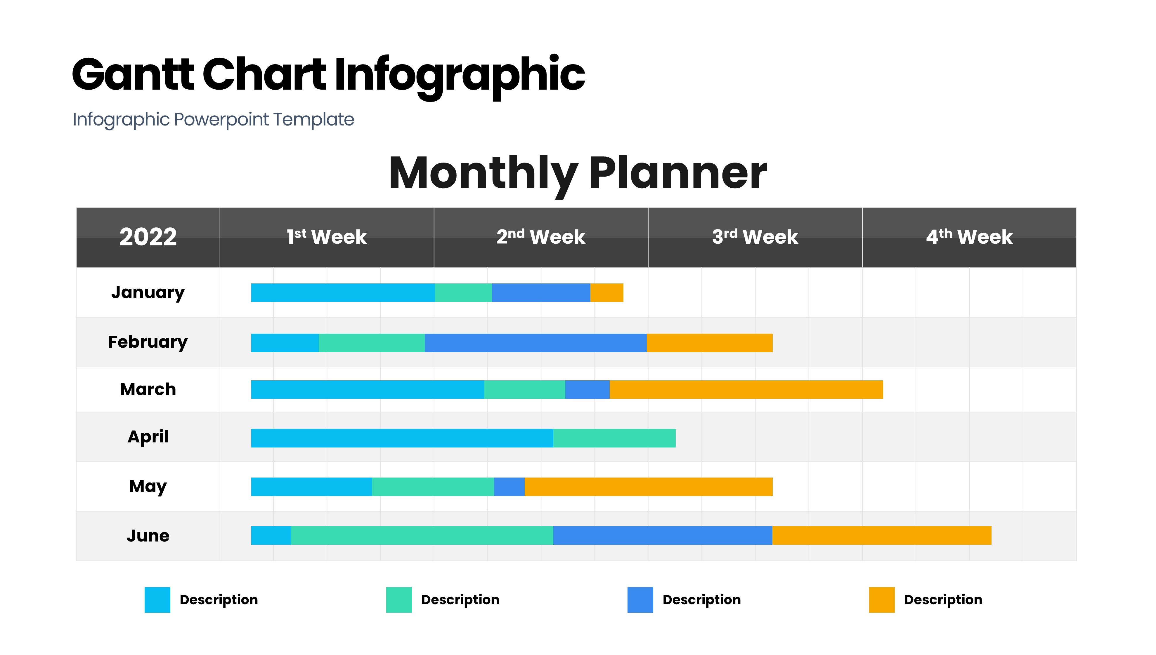 甘特图信息图示PPT模板