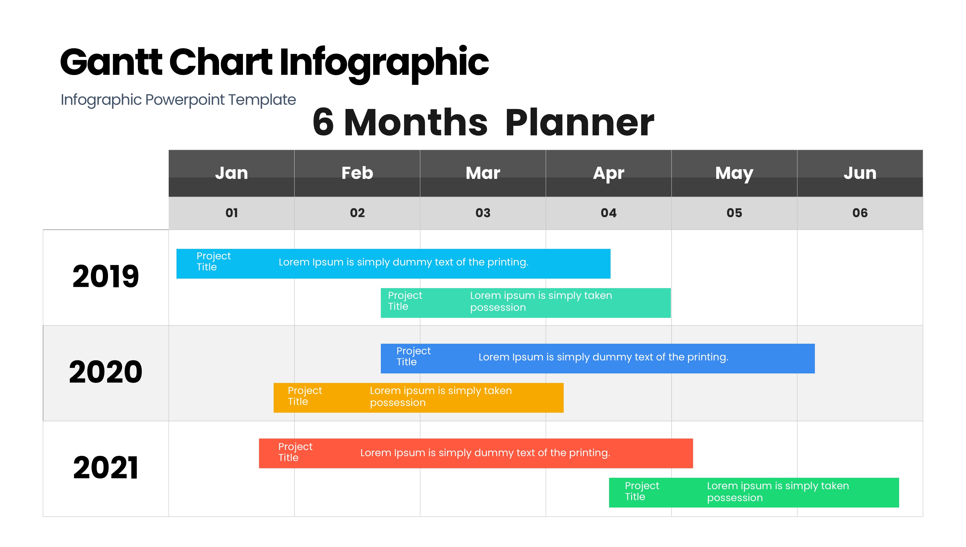 甘特图信息图示PPT模板