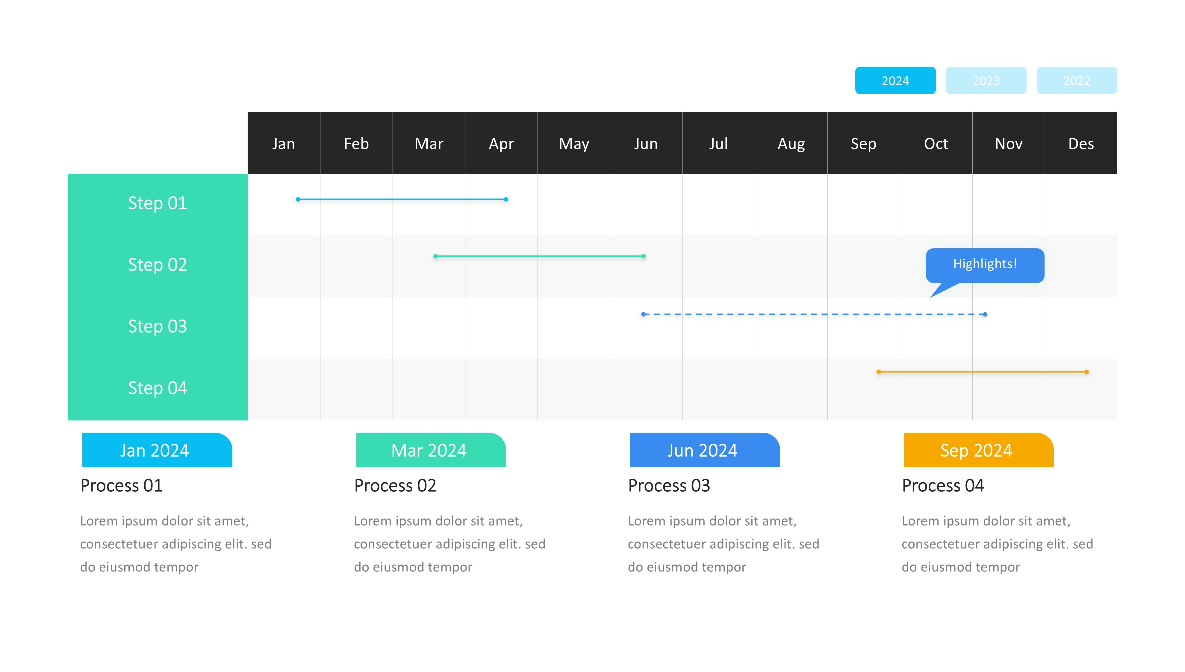 甘特图信息图示PPT模板