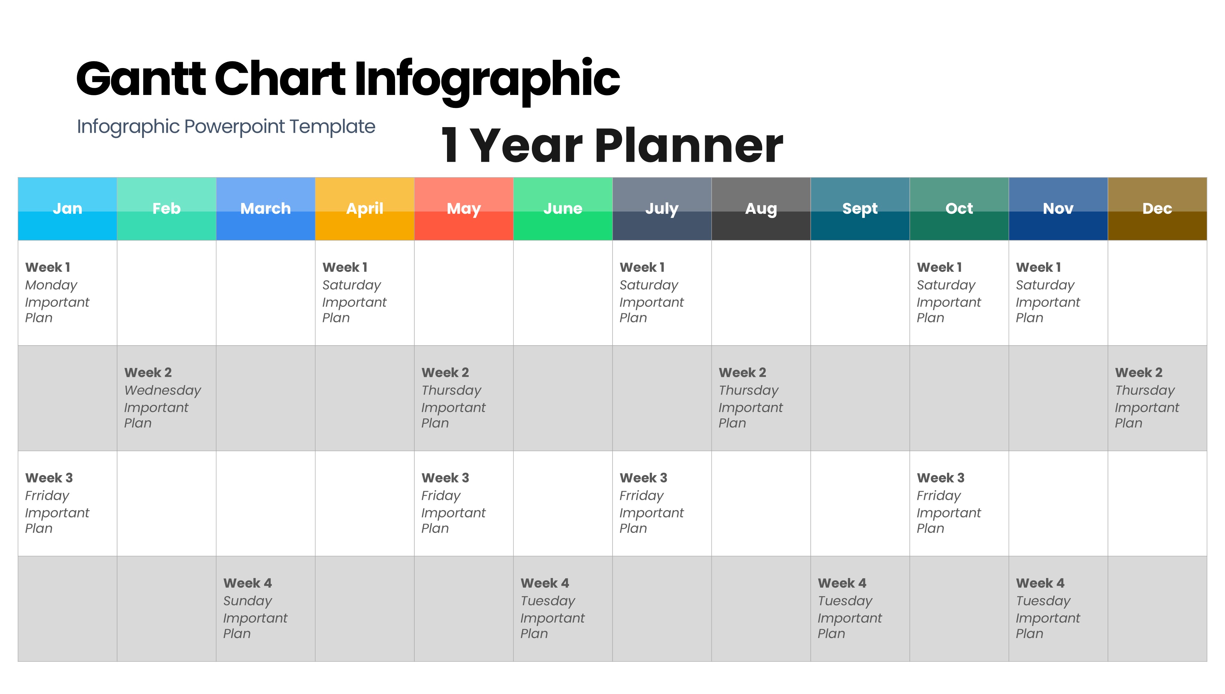 甘特图信息图示PPT模板