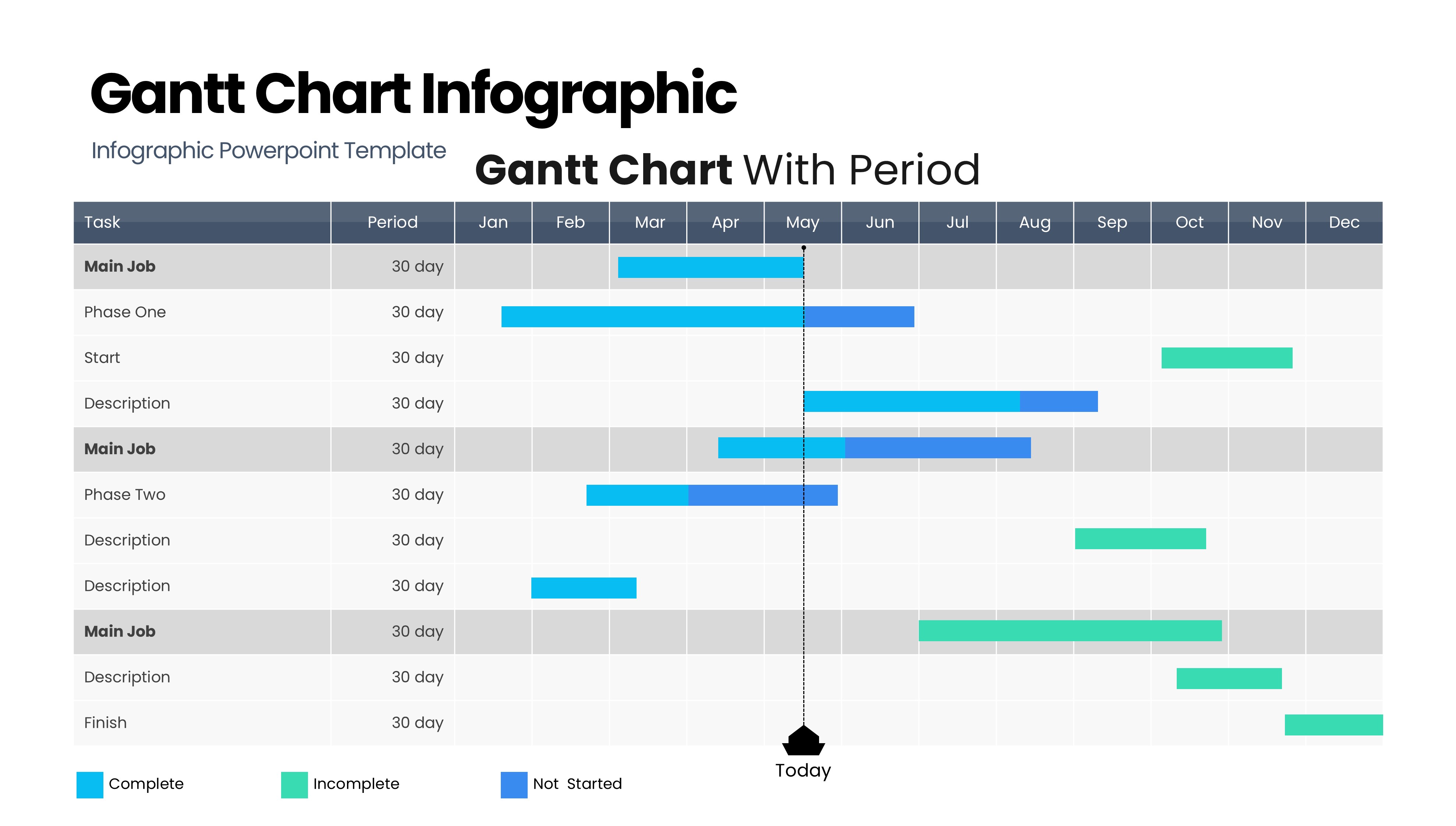 甘特图信息图示PPT模板