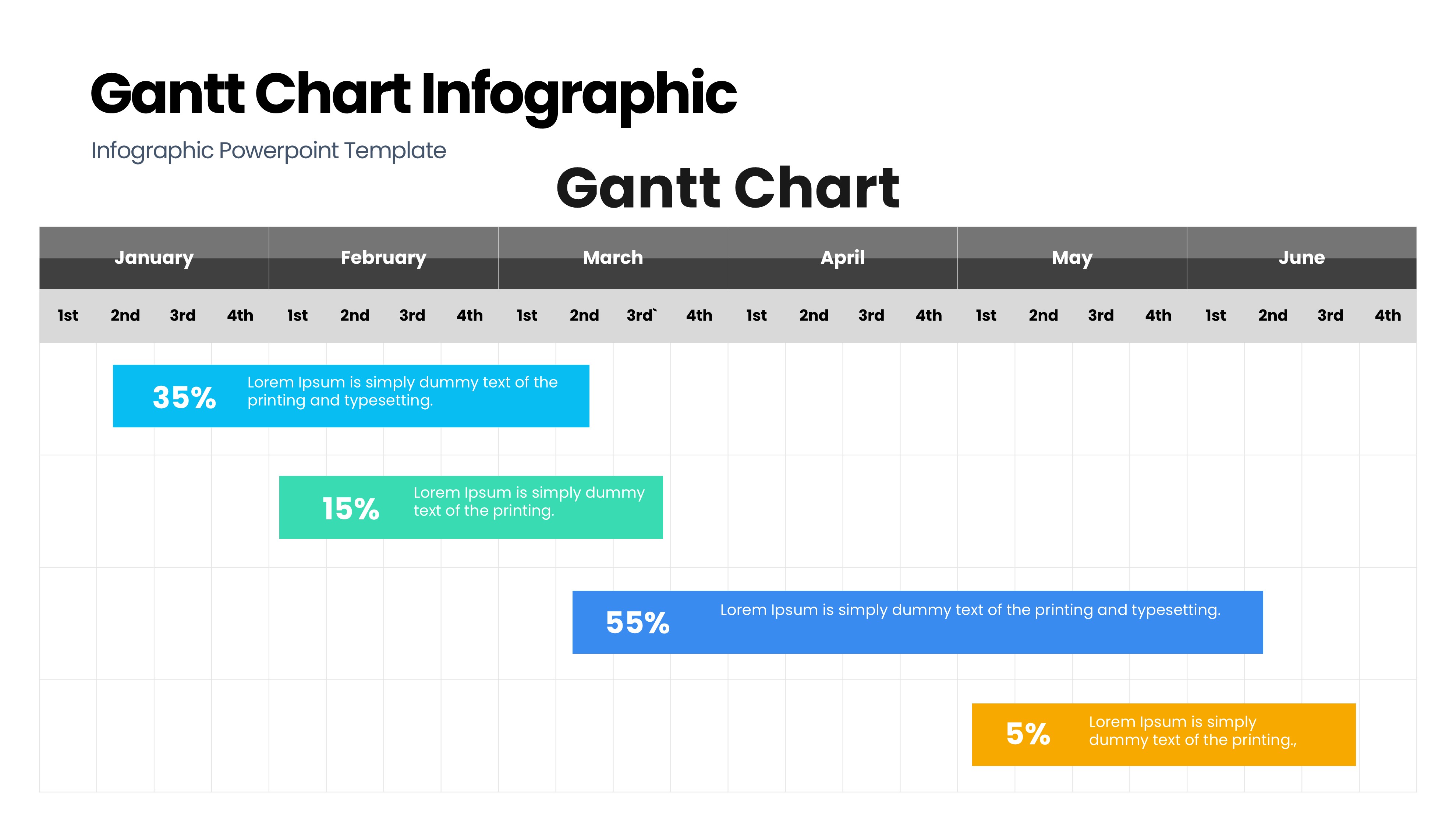 甘特图信息图示PPT模板
