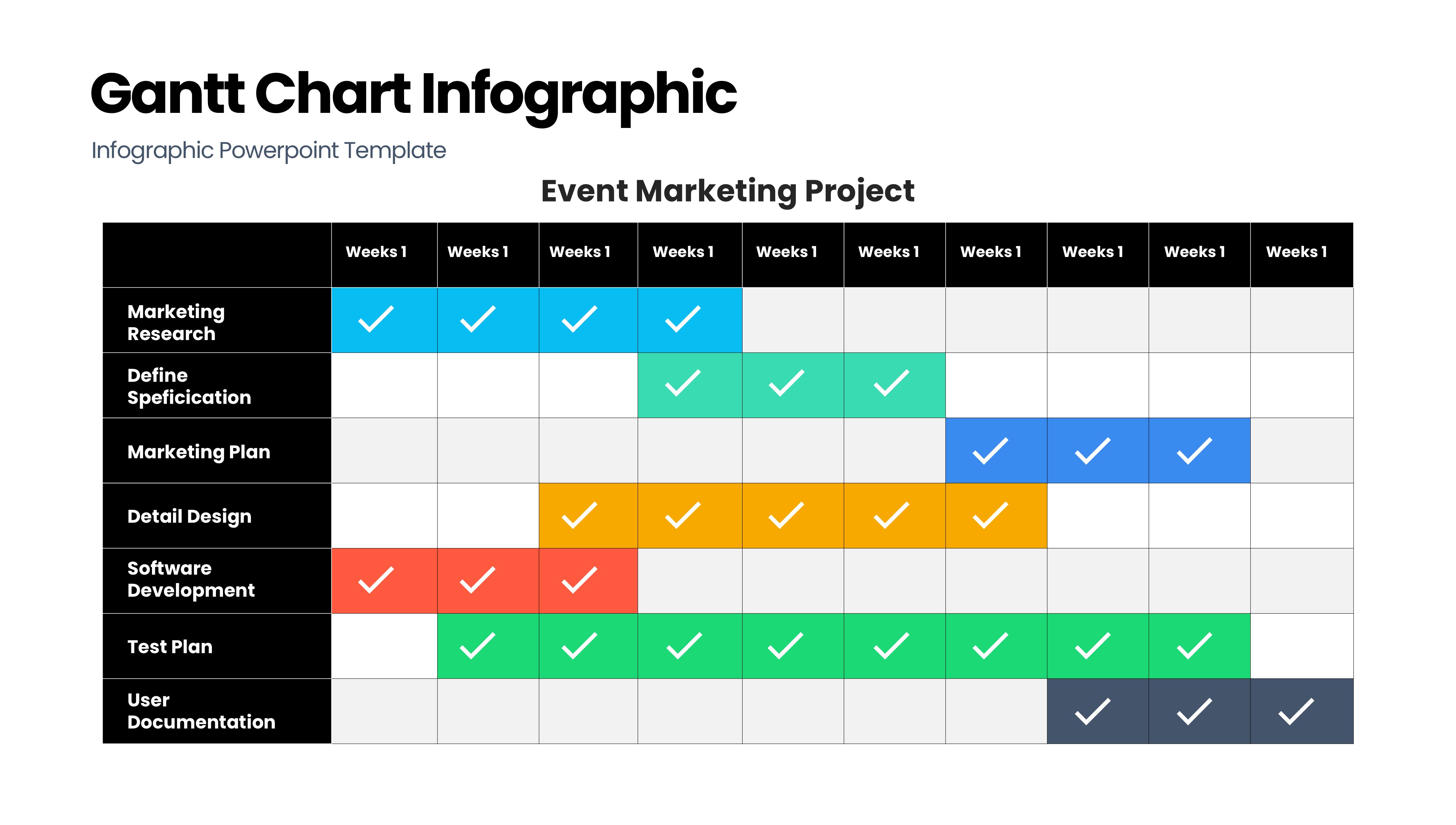 甘特图信息图示PPT模板