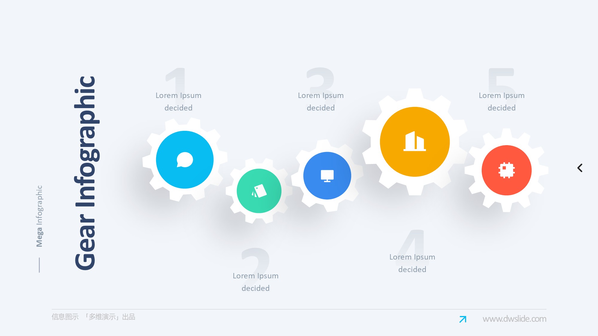 齿轮信息图示PPT模板
