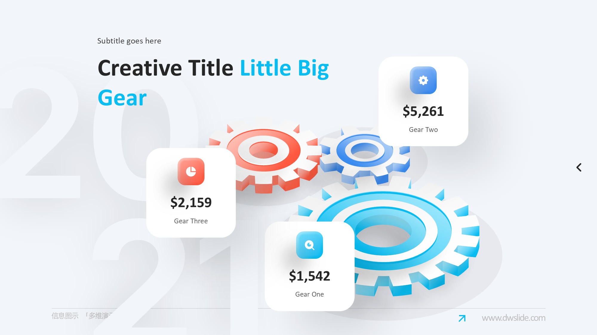 齿轮信息图示PPT模板