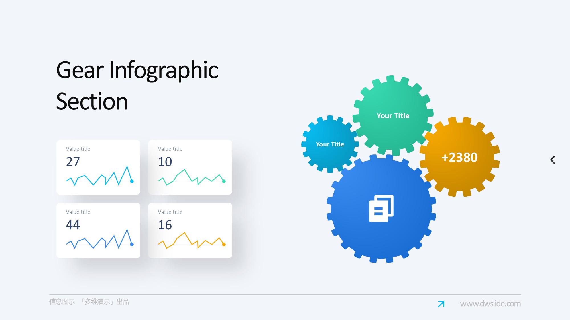 齿轮信息图示PPT模板