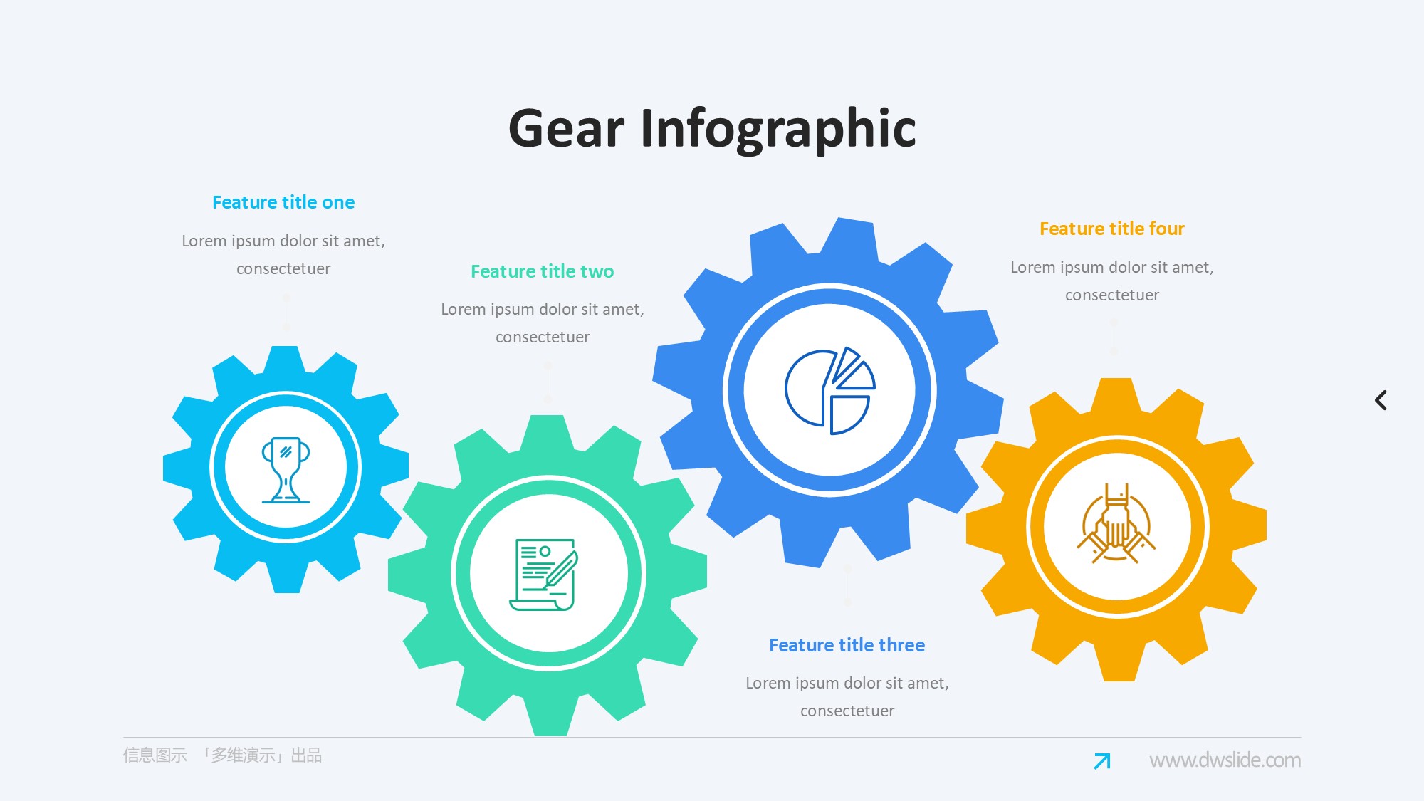 齿轮信息图示PPT模板