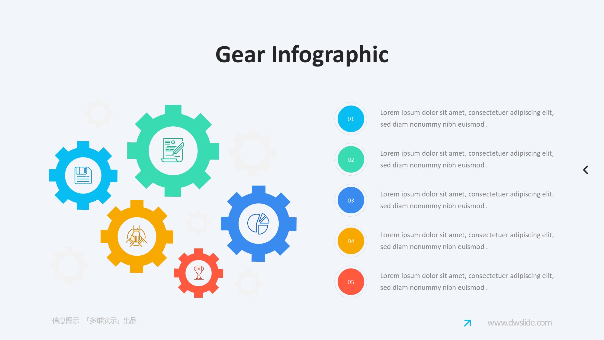 齿轮信息图示PPT模板