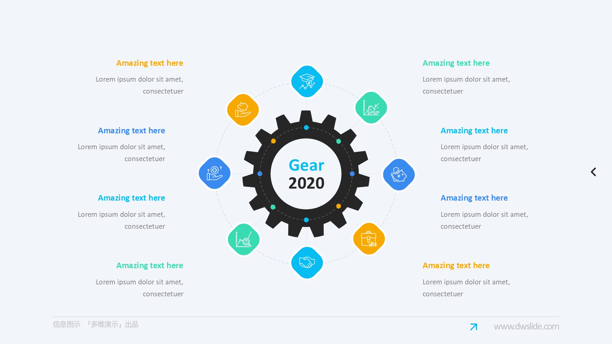 齿轮信息图示PPT模板
