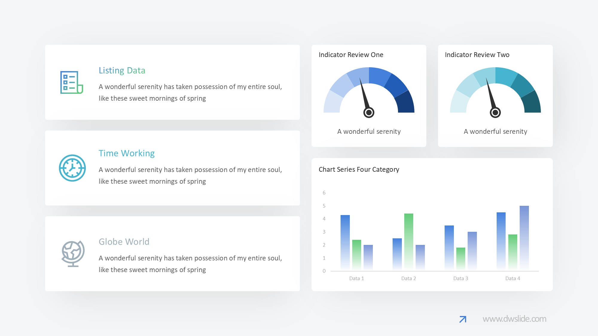 KPI仪表盘图表图示PPT模板