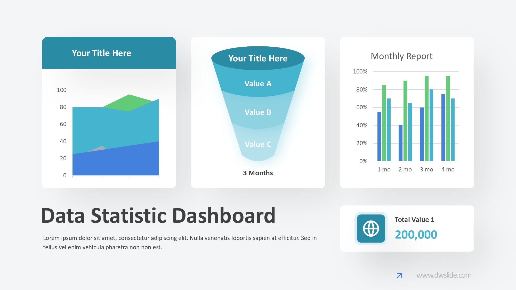 KPI仪表盘图表图示PPT模板