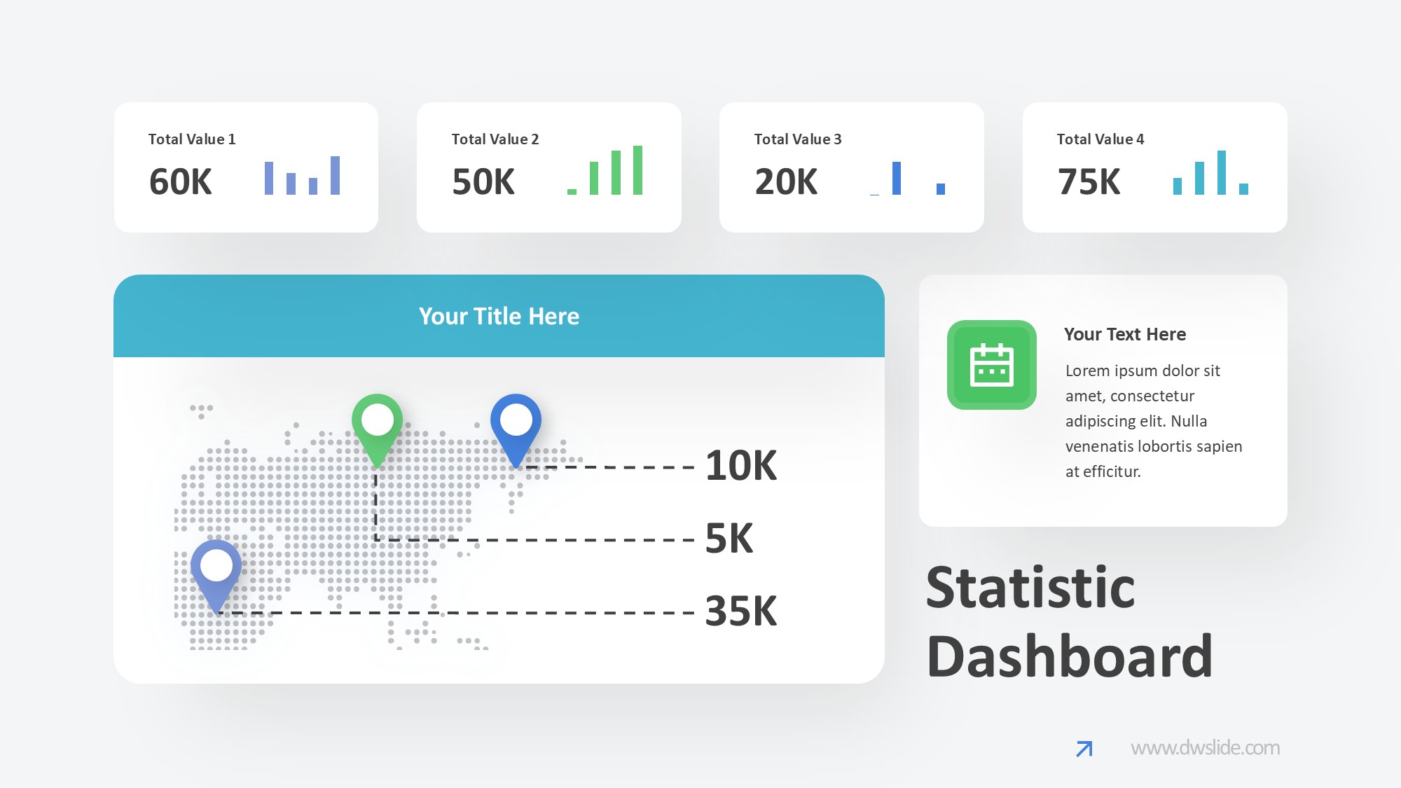 KPI仪表盘图表图示PPT模板
