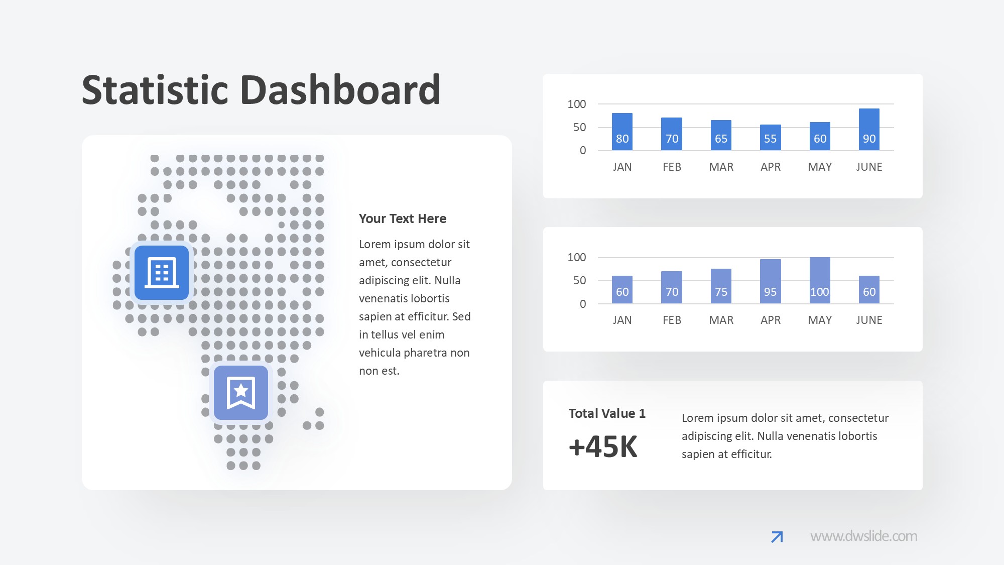 KPI仪表盘图表图示PPT模板