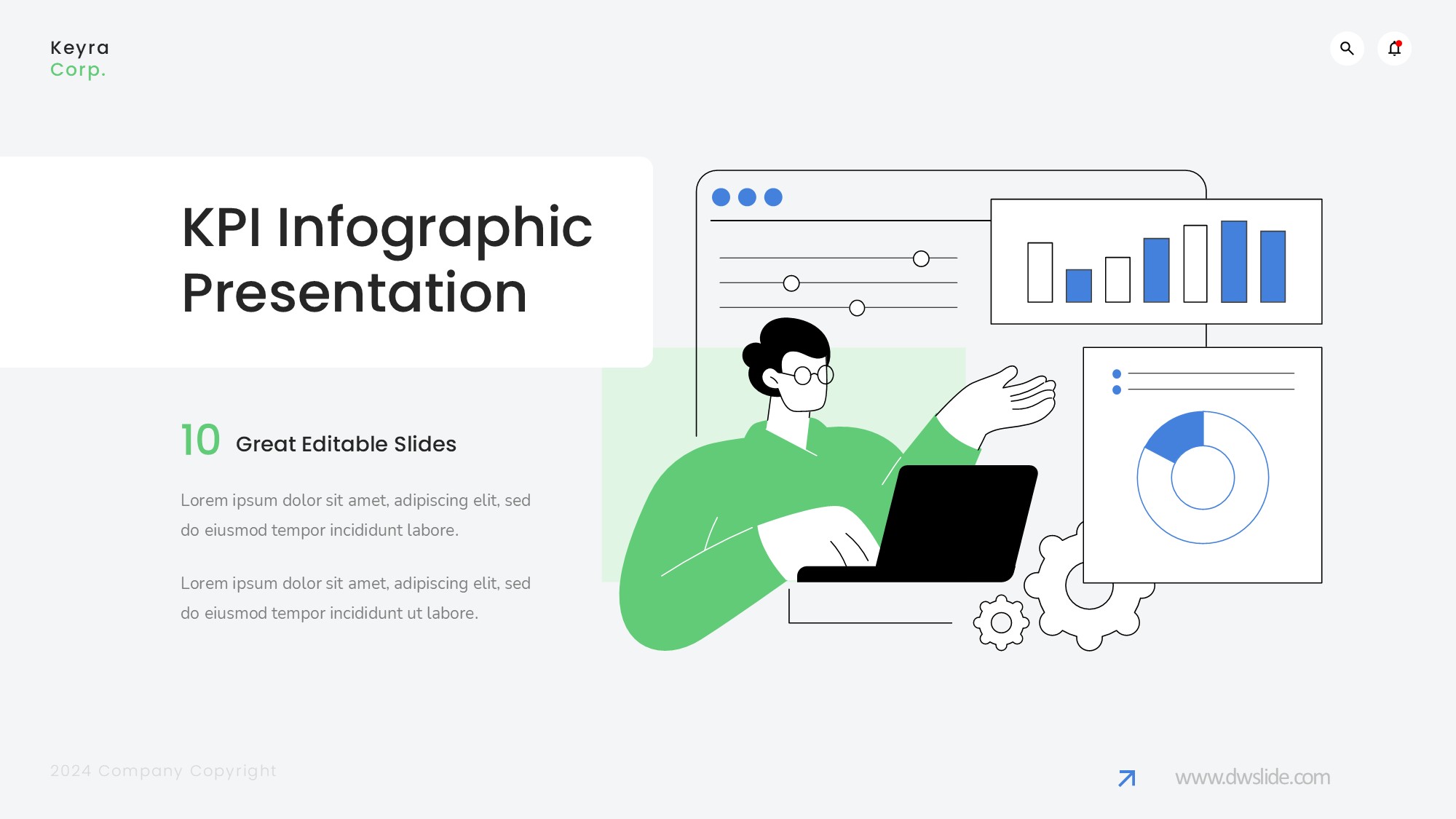 KPI仪表盘图表图示PPT模板