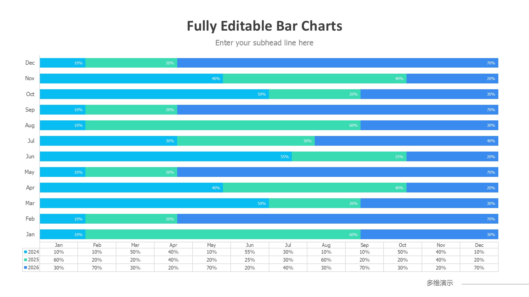 条形图表图示PPT模板