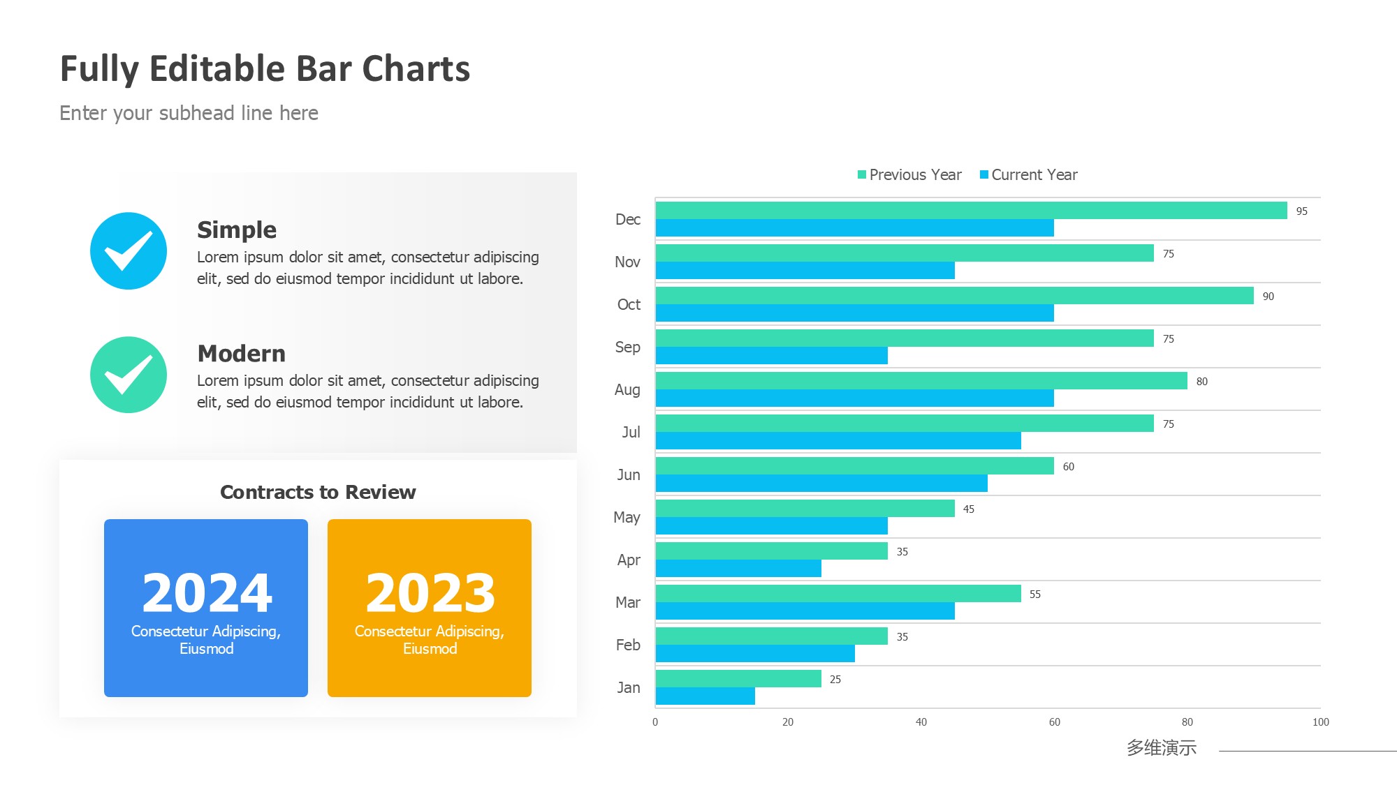 条形图表图示PPT模板