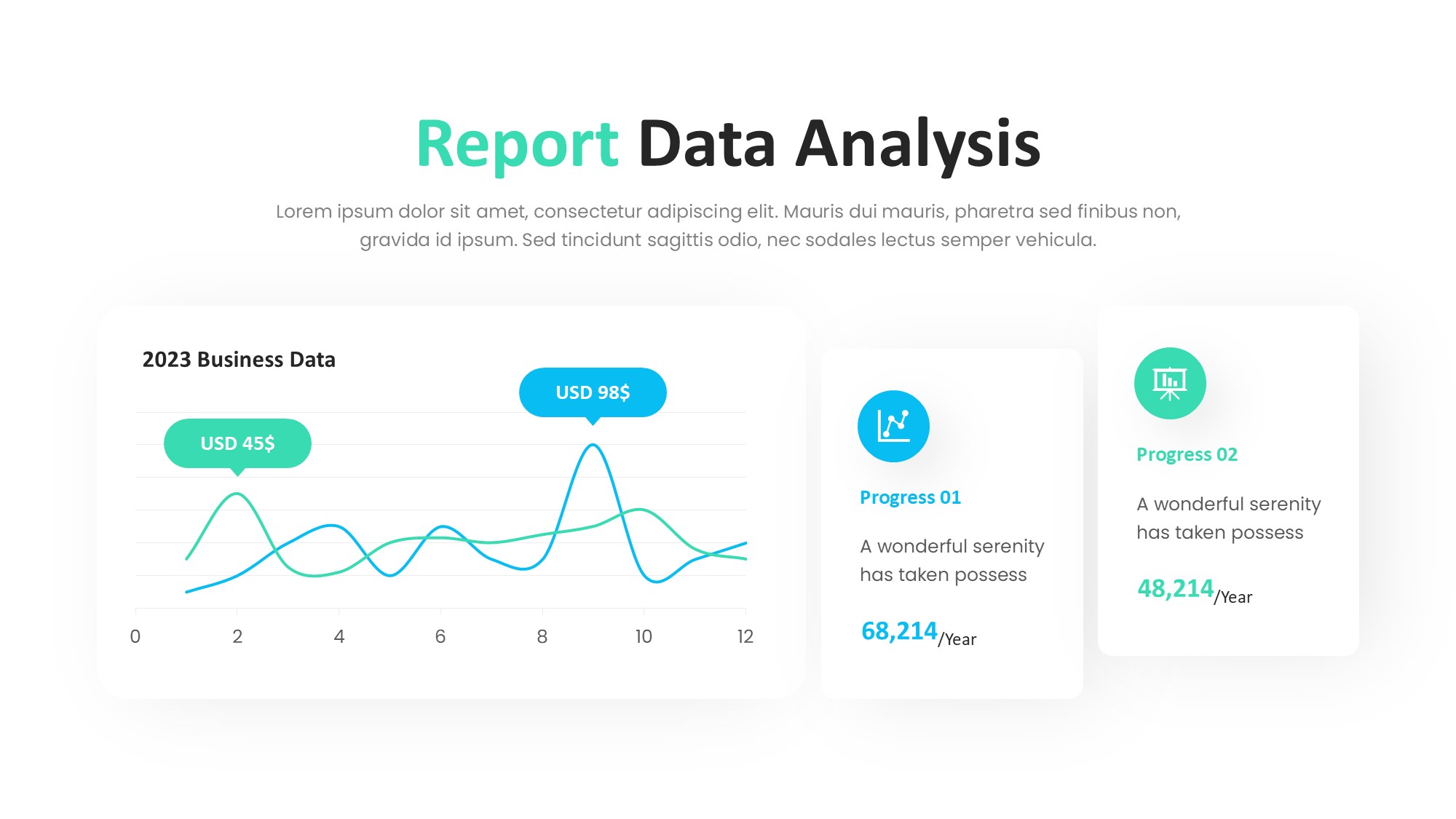 折线图表图示PPT模板