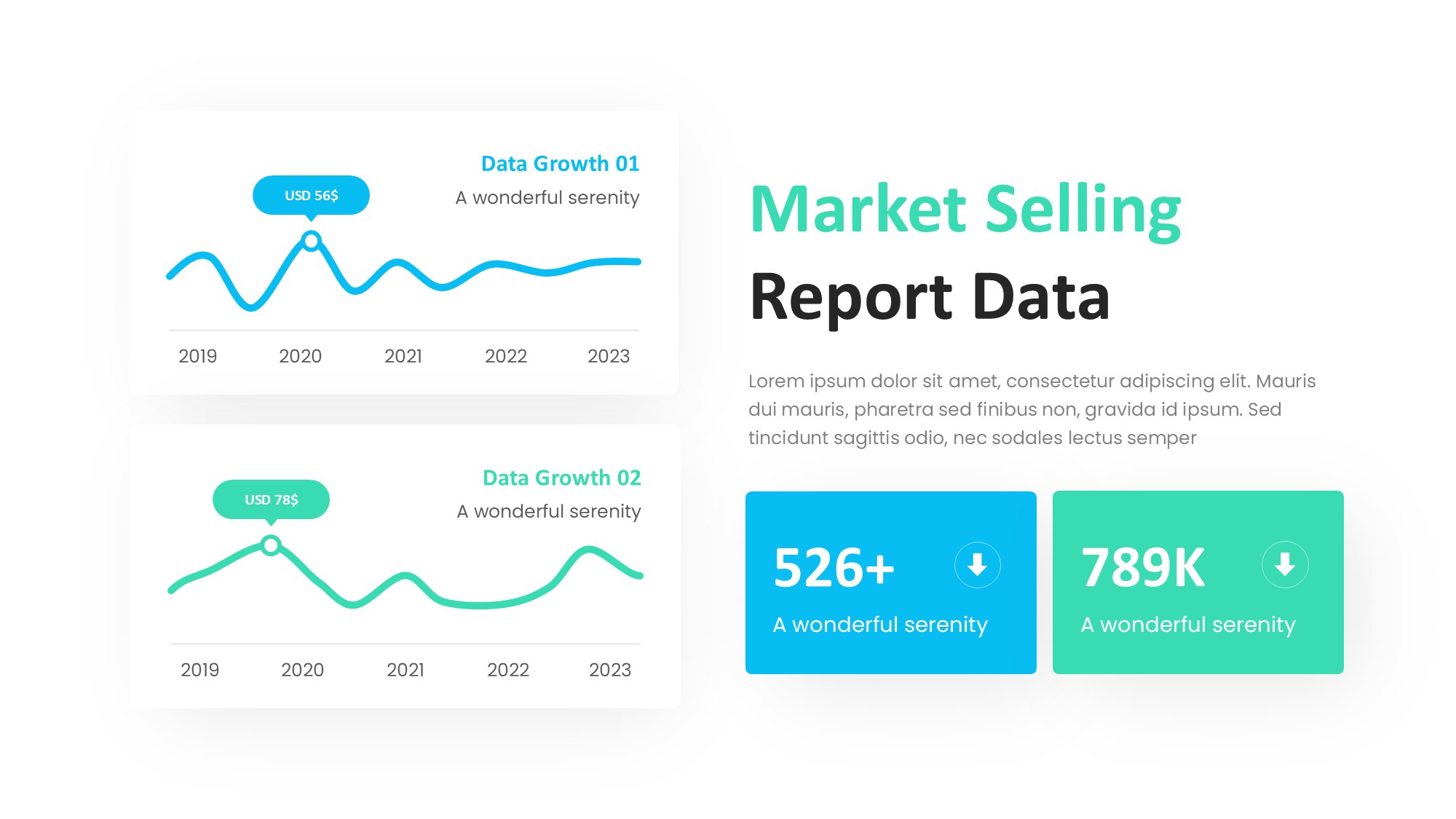 折线图表图示PPT模板