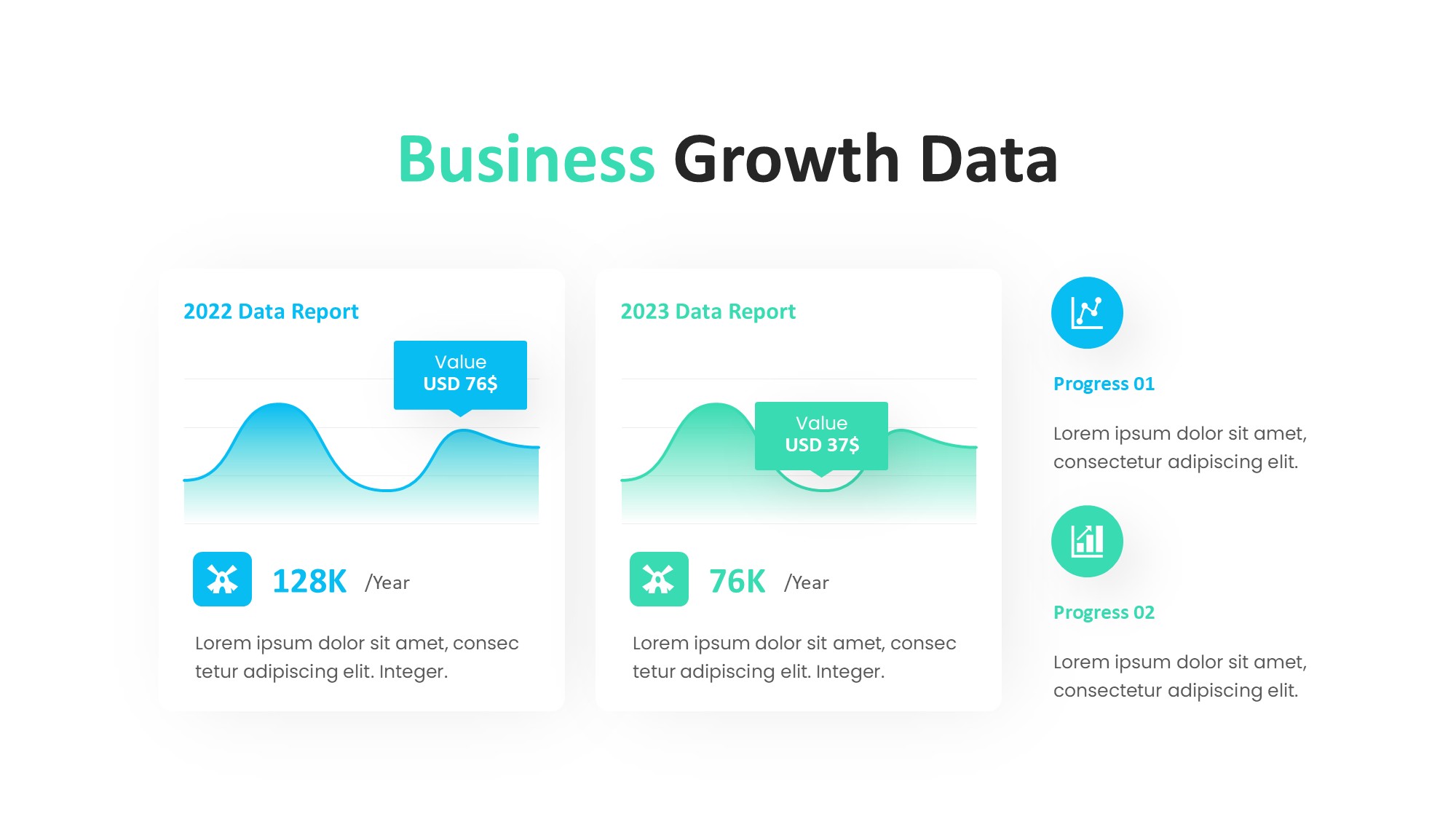 折线图表图示PPT模板